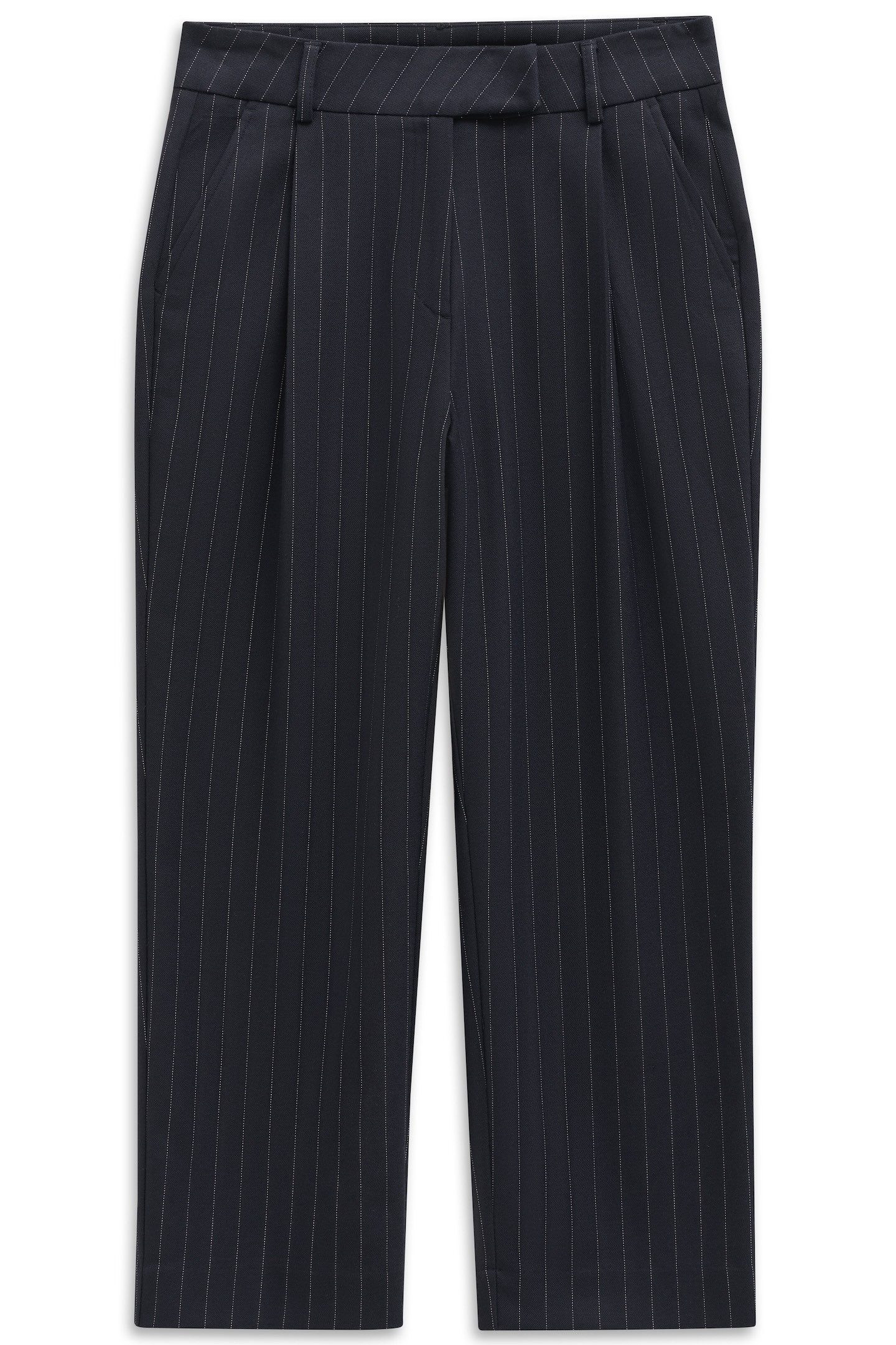 bugatti Bundfaltenhose elegant mit Nadelstreifen und Stretch