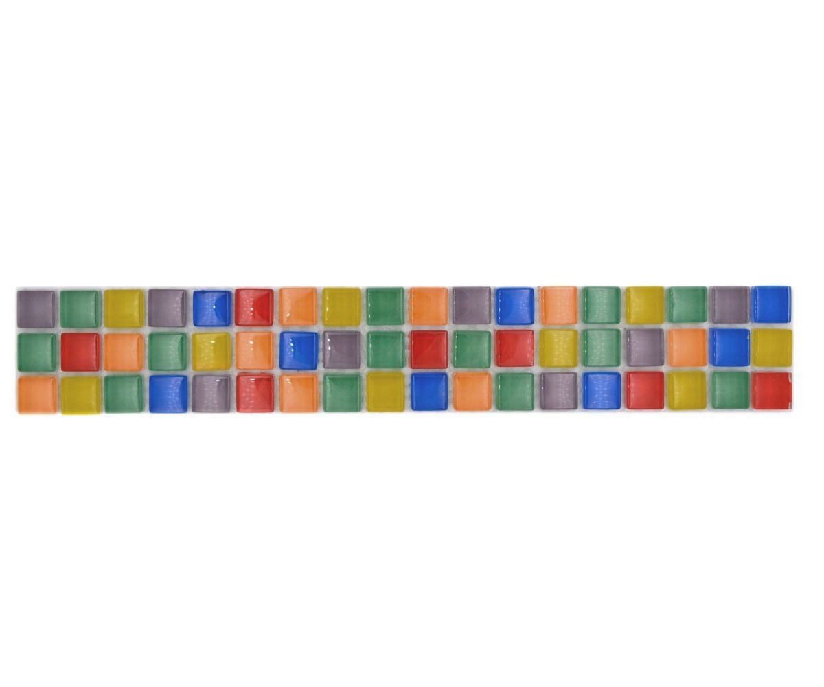 Mosani Fliesen-Bordüre Mosaik Borde Bordüre Glasmosaik Mosaikfliese bunt