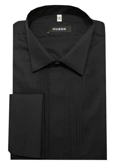 Huber Hemden Smokinghemd HU-0171 Kläppchen-Kragen, Plissee, Umschlag-Manschette, Regular Fit