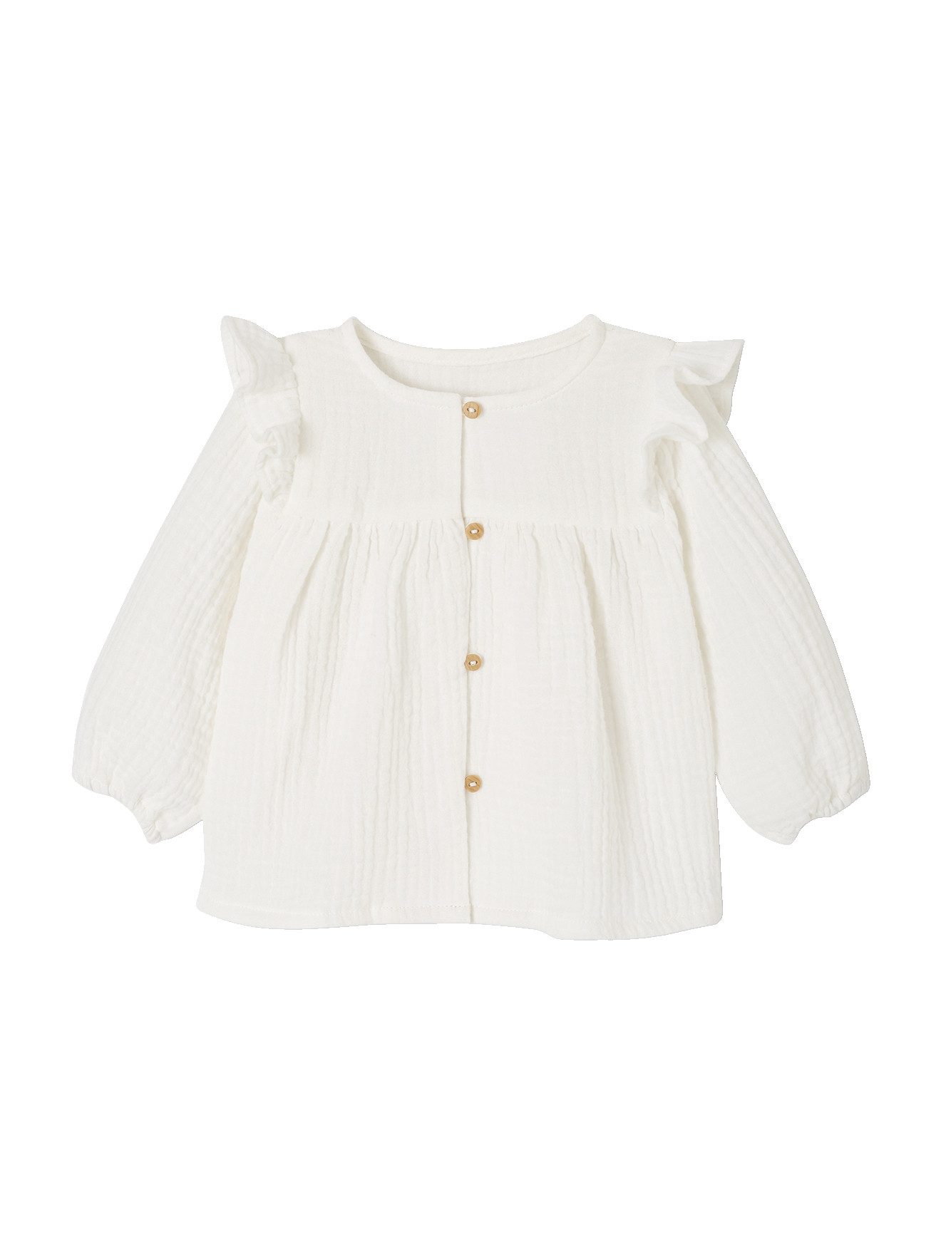 vertbaudet Langarmhemd Mädchen Baby Volant-Bluse