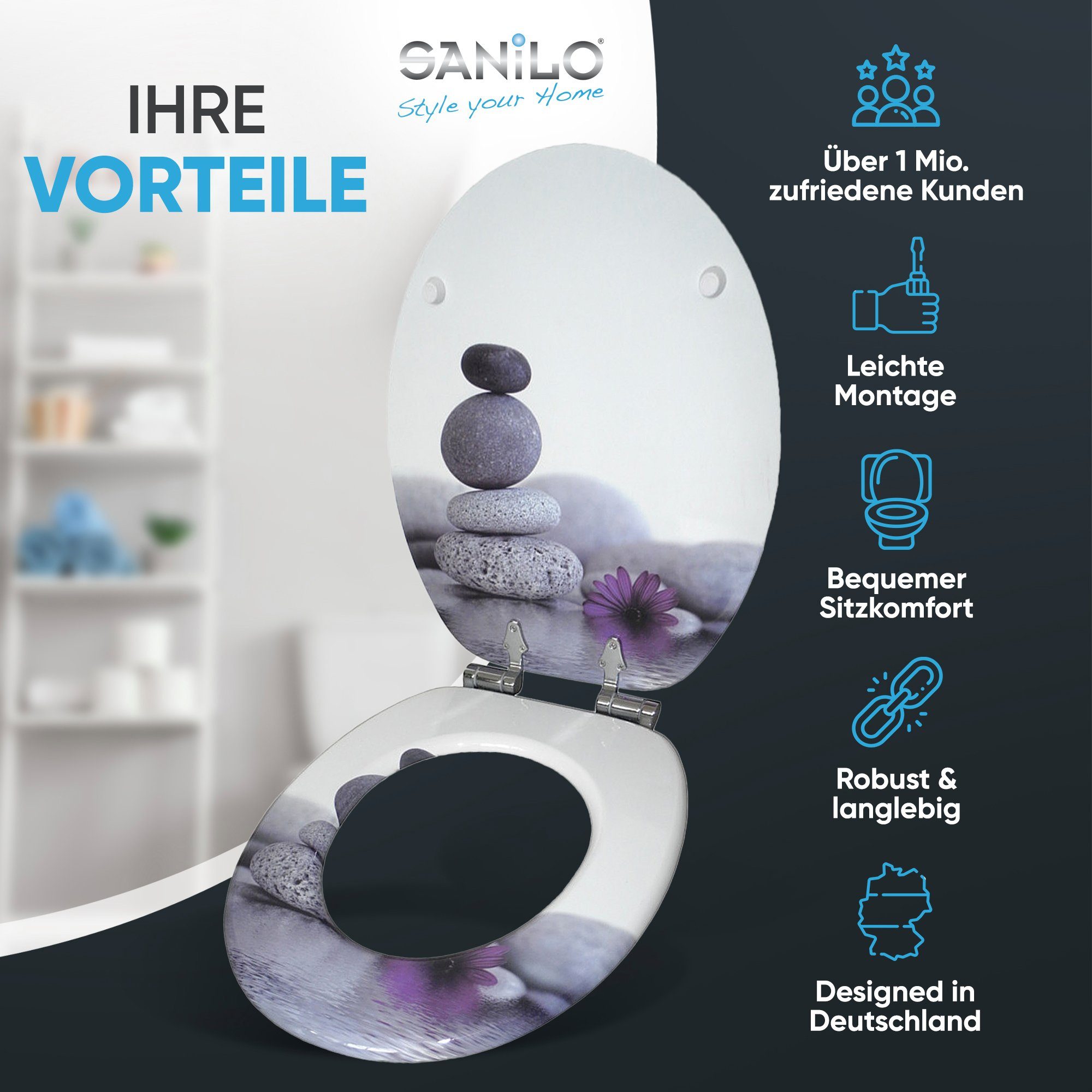 Sanilo WC-Sitz Energy Stones, mit Absenkautomatik, günstig online kaufen