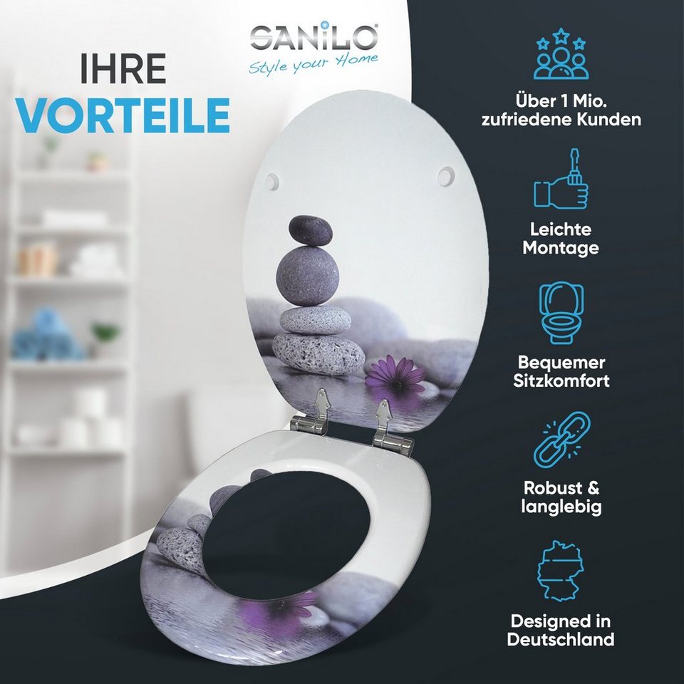 Sanilo WC-Sitz Energy Stones, mit Absenkautomatik