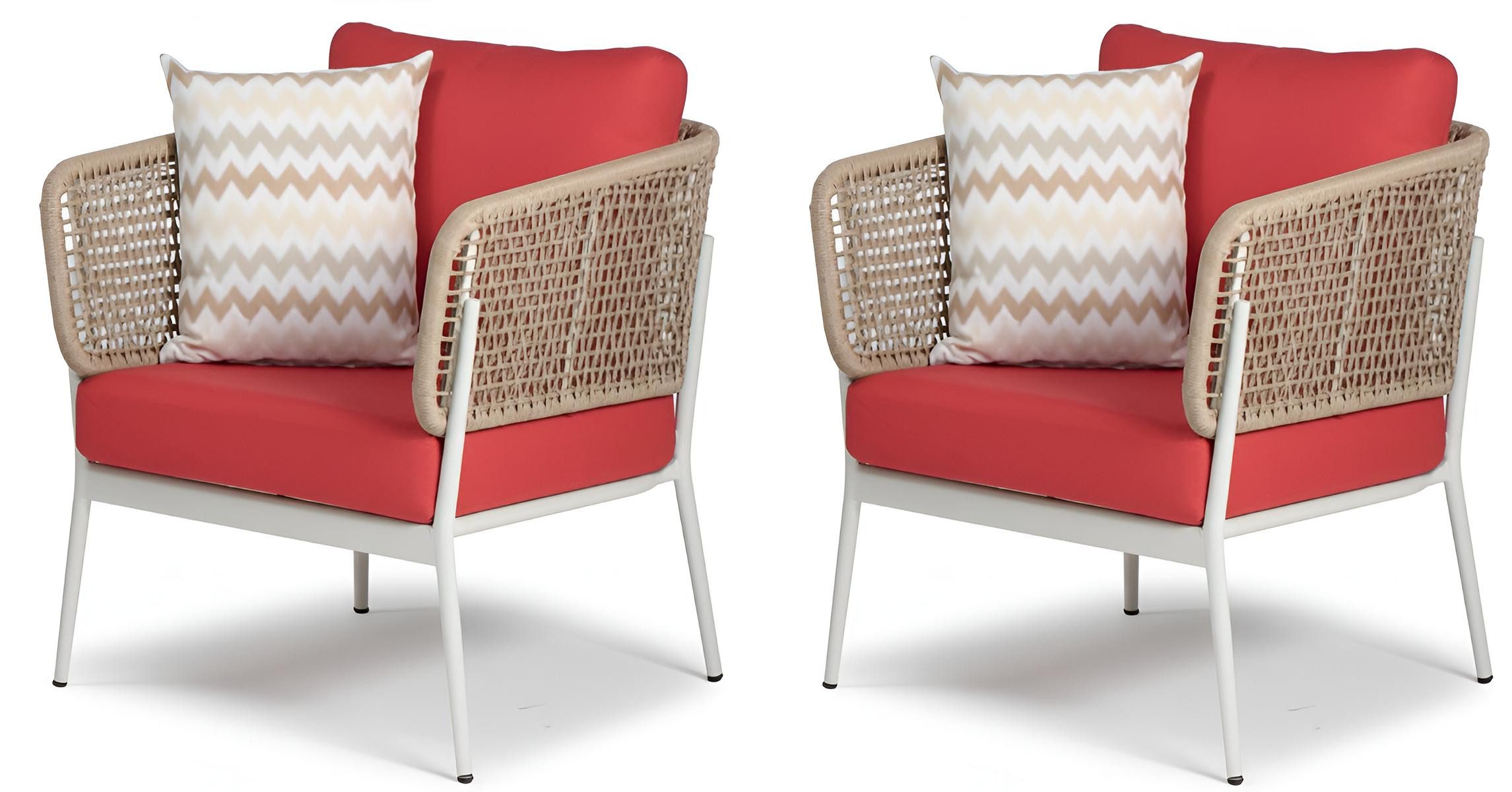 JVmoebel Gartenlounge-Set Sessel Gartenmöbel 2x Sessel Luxus Sessel Garten Sessel, (2-tlg), Made in Europa