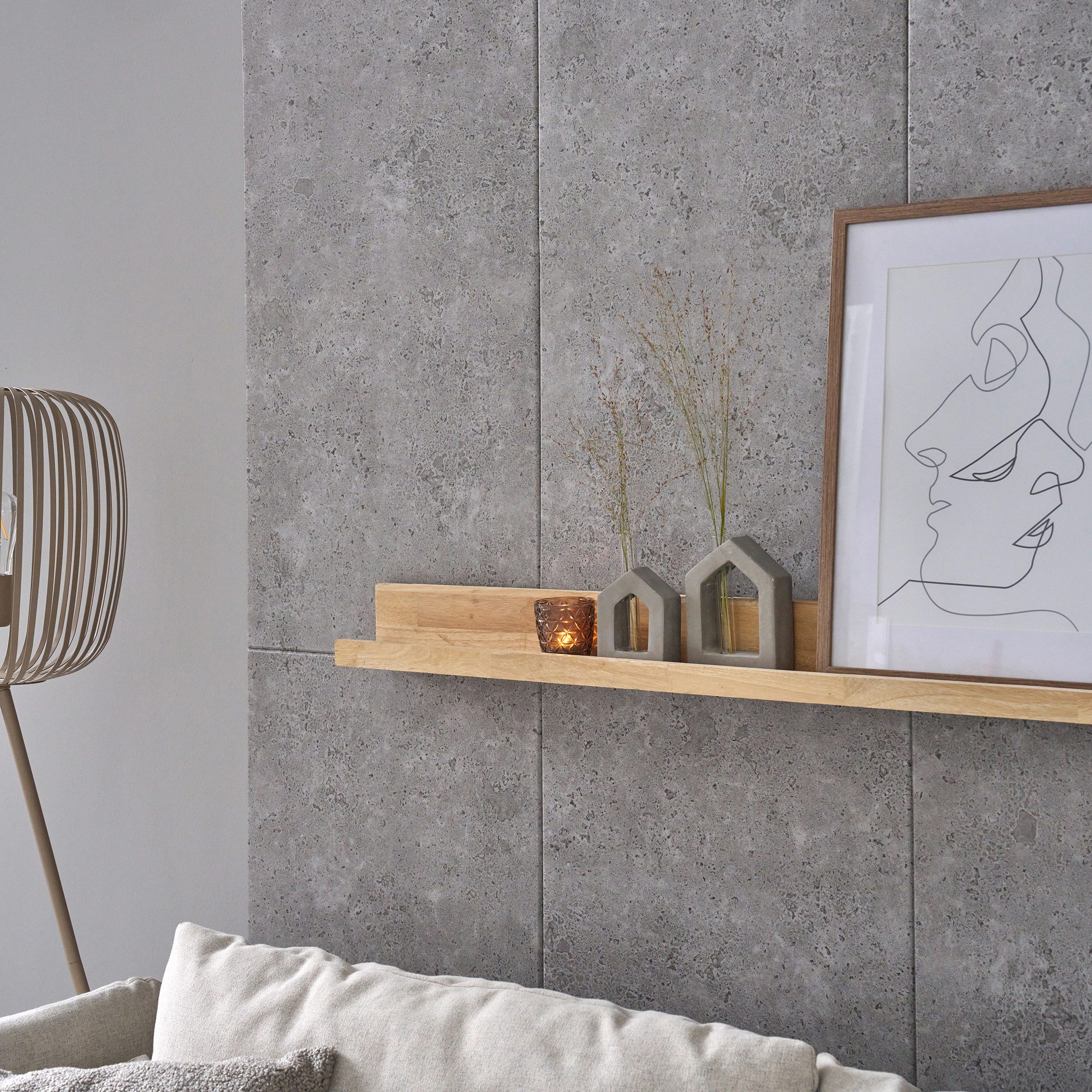 Decosa Wandpaneel Decosa Wandpaneel Beton XL, 100 x 50 cm, BxL: 50x100 cm, (2-tlg)