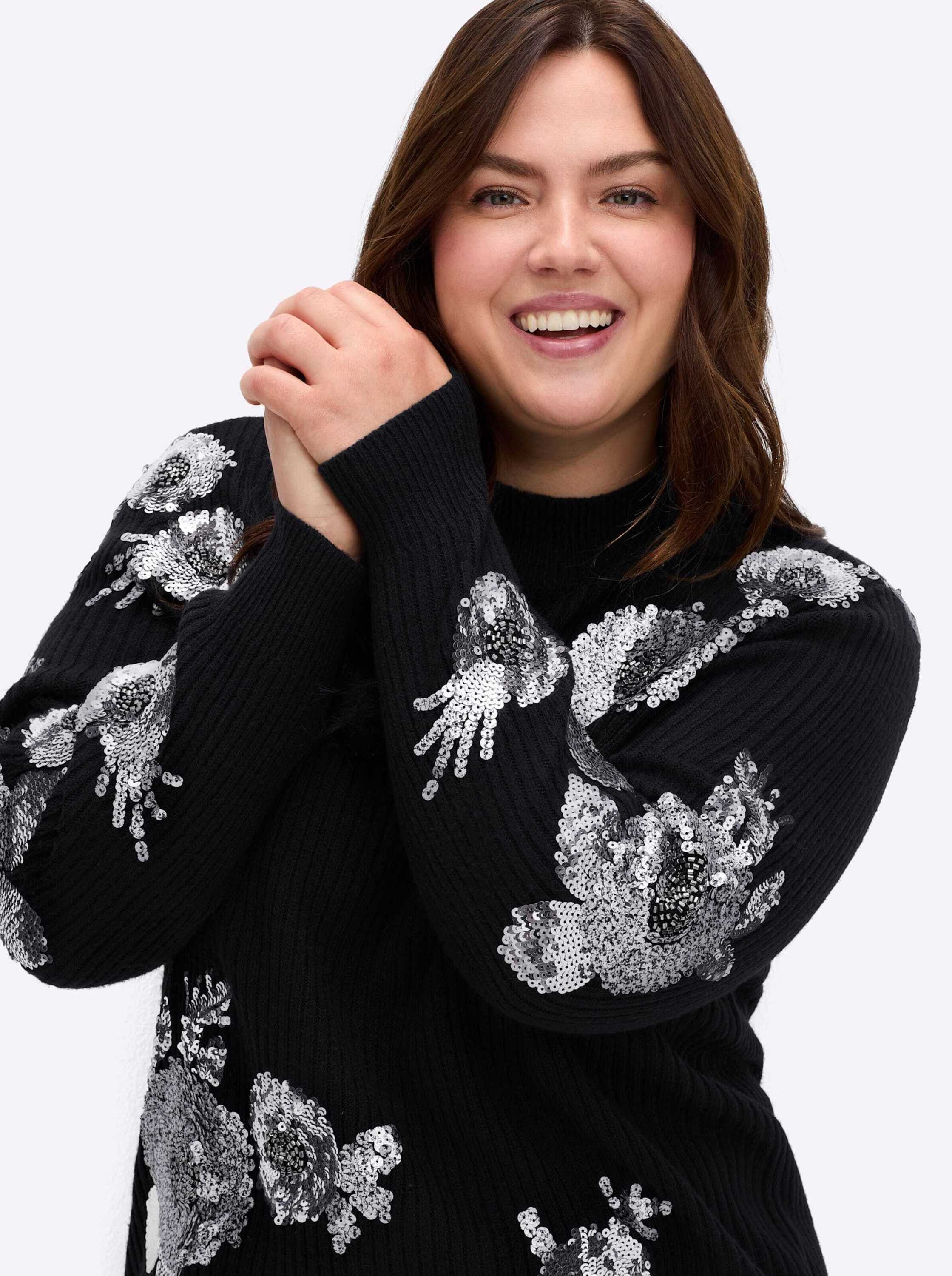 sheego by Joe Browns Strickpullover Pullover Langarm Rippoptik