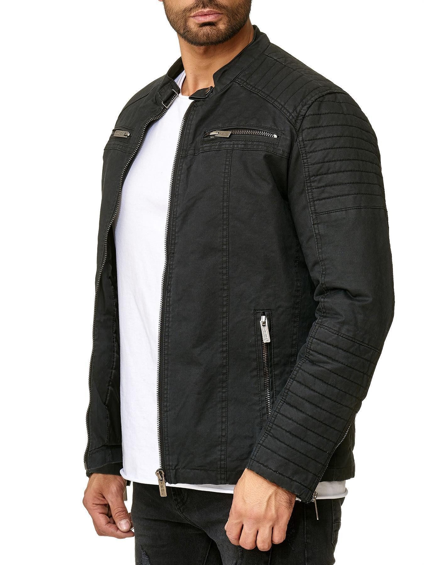 RedBridge Bikerjacke robuste Bickerjacke mit Reißverschluss und kurzem Steh günstig online kaufen