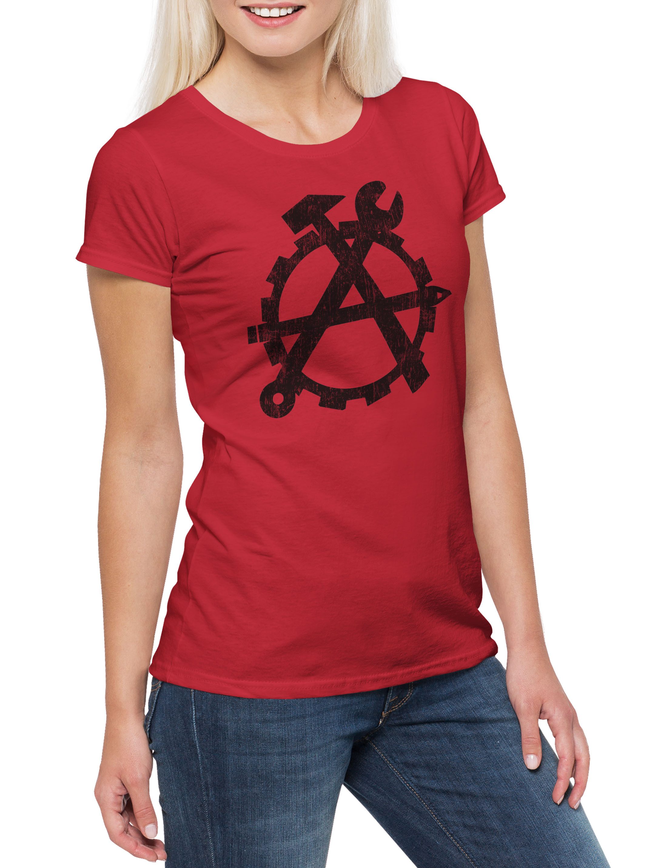 Print-Shirt Workers Anarchy Damen T-Shirt About Capitalism Kommunismus Sozialismus