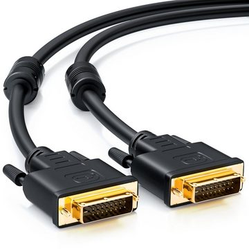 deleyCON deleyCON 1,5m DVI zu DVI Kabel vergoldet DUAL LINK DVI D Video-Kabel