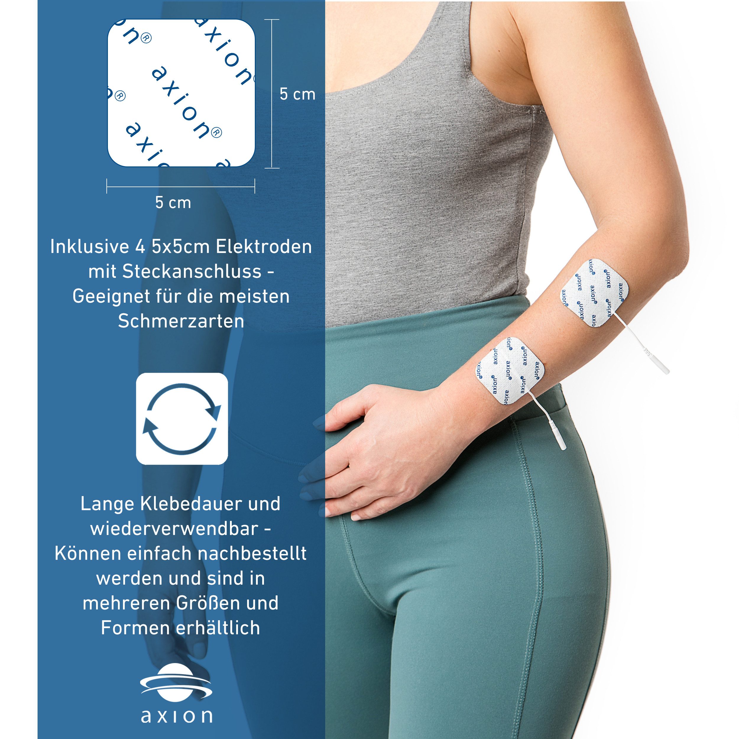 Axion TENS-Gerät 2 Kanal TENS Gerät STIM-PRO COMFORT gegen Schmerzen, (Set), Medizinprodukt nach MDR (EU) 2017/745