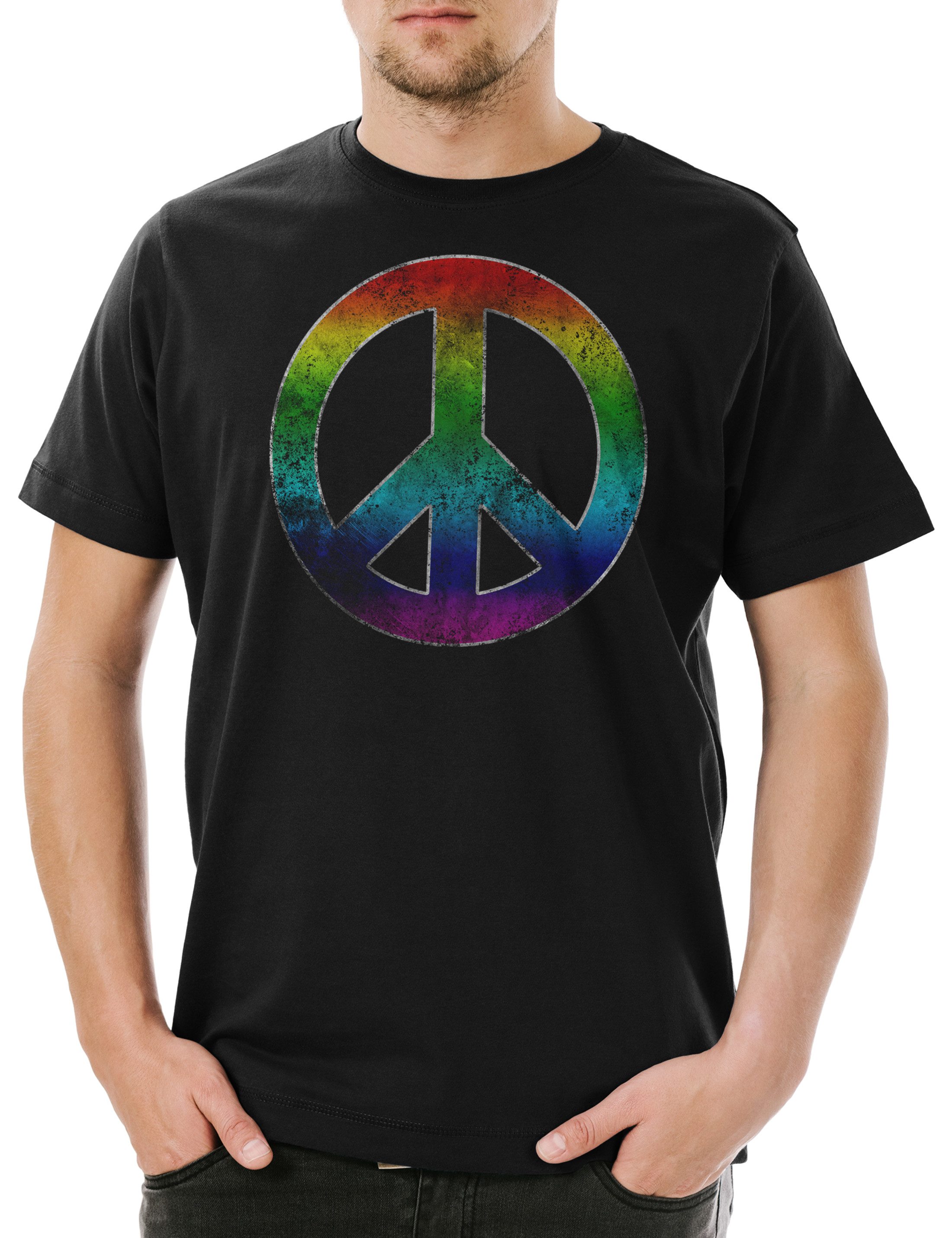 Urban Backwoods Print-Shirt Rainbow Peace Symbol günstig online kaufen