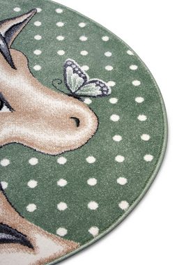 Teppich Cute Unicorm, HANSE Home, rund, Höhe: 9 mm, Farbenfrohes Design, Spielunterlage, Tiere