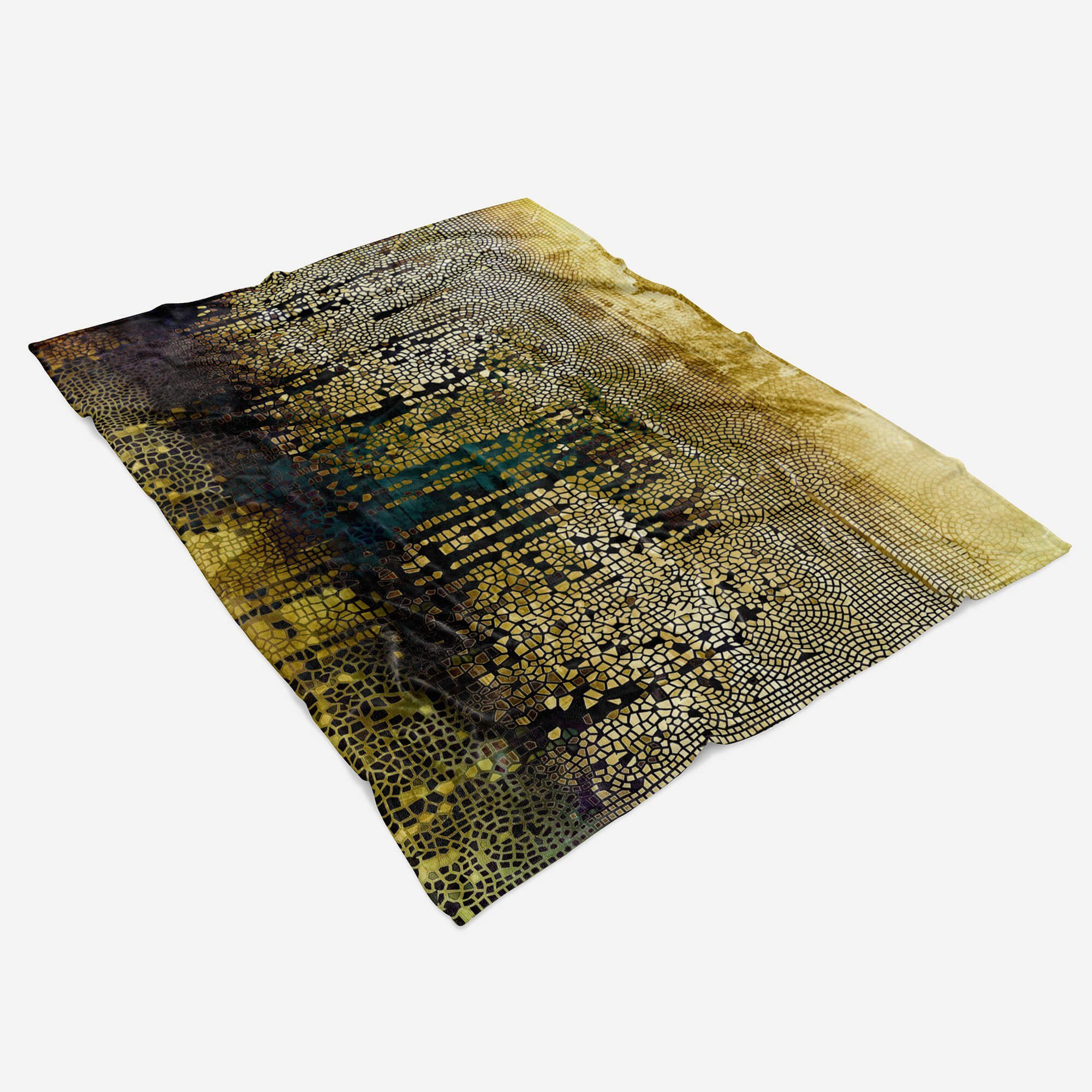 Sinus Art Kuscheldecke Kunstvo, mit Baumwolle-Polyester-Mix Strandhandtuch Handtuch Mosaik Fotomotiv Wand Abstrakt Saunatuch Handtuch (1-St), Handtücher