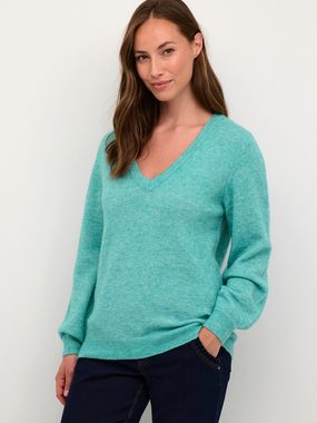 Cream V-Ausschnitt-Pullover Blu (1-tlg) Plain/ohne Details