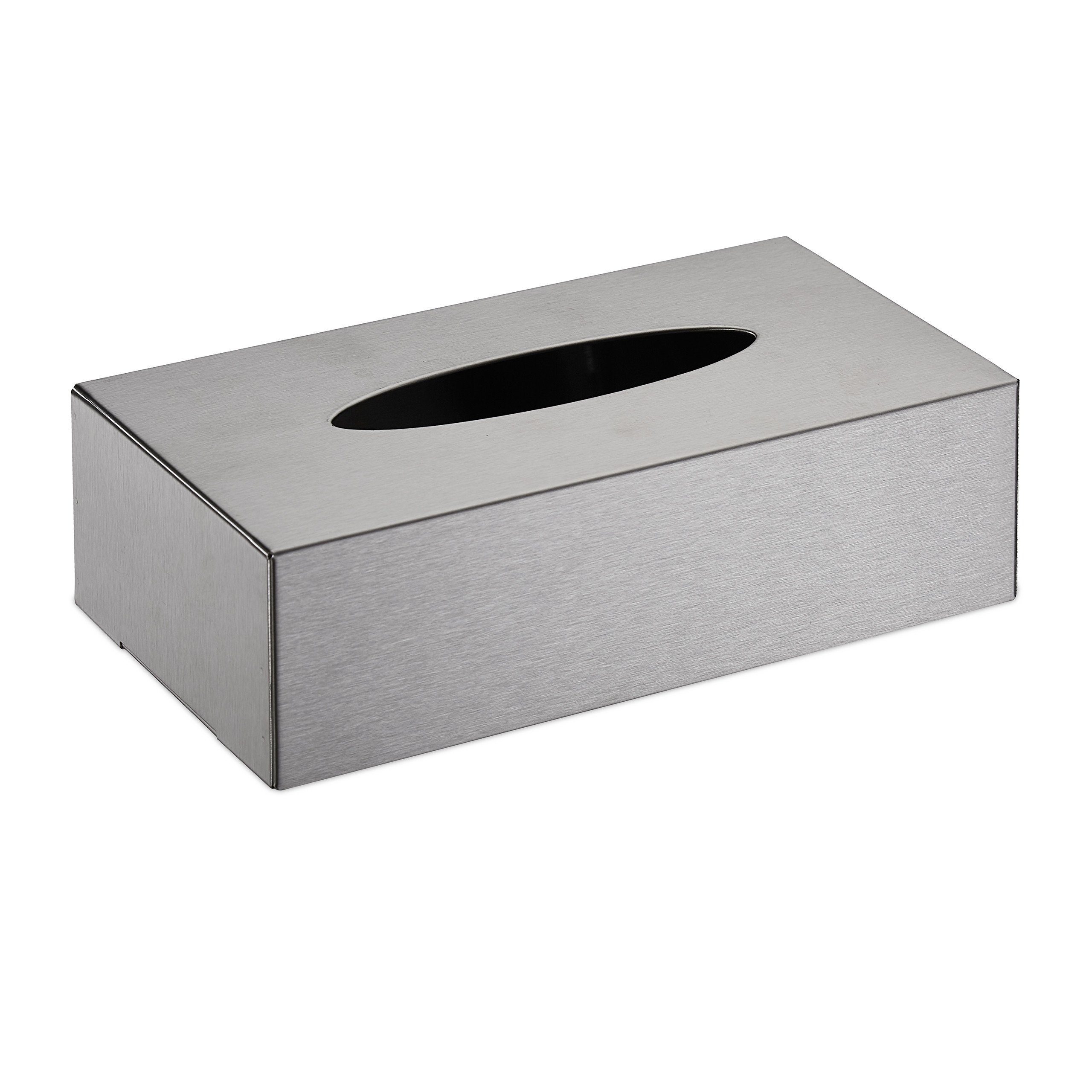 Edelstahl relaxdays silber Kosmetikbox Box Kosmetiktücher