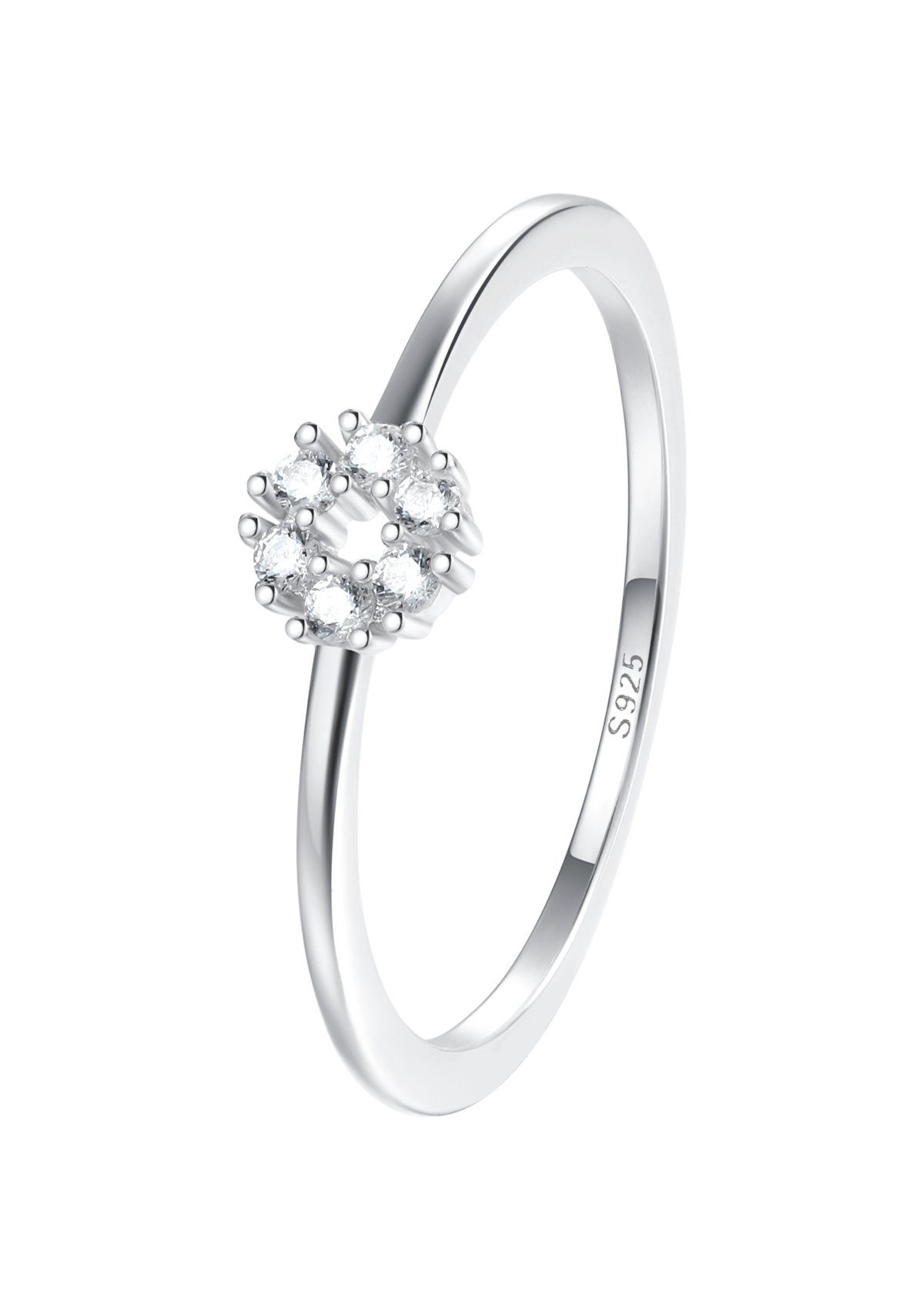 925 Kristall Kreis Geo Edelstein, Damen Happiness Hey Fingerring Verlobungsring Vergoldet, Zirkon, Silber Damen Silberring 18K