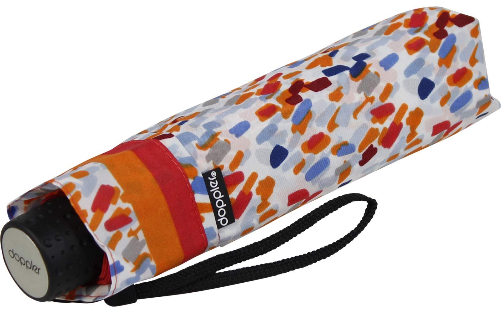 in - orange und Damen Taschenregenschirm leichter Tasche Super-Mini passt Havanna Sprinkle, jede Schirm, doppler® kleiner besonders