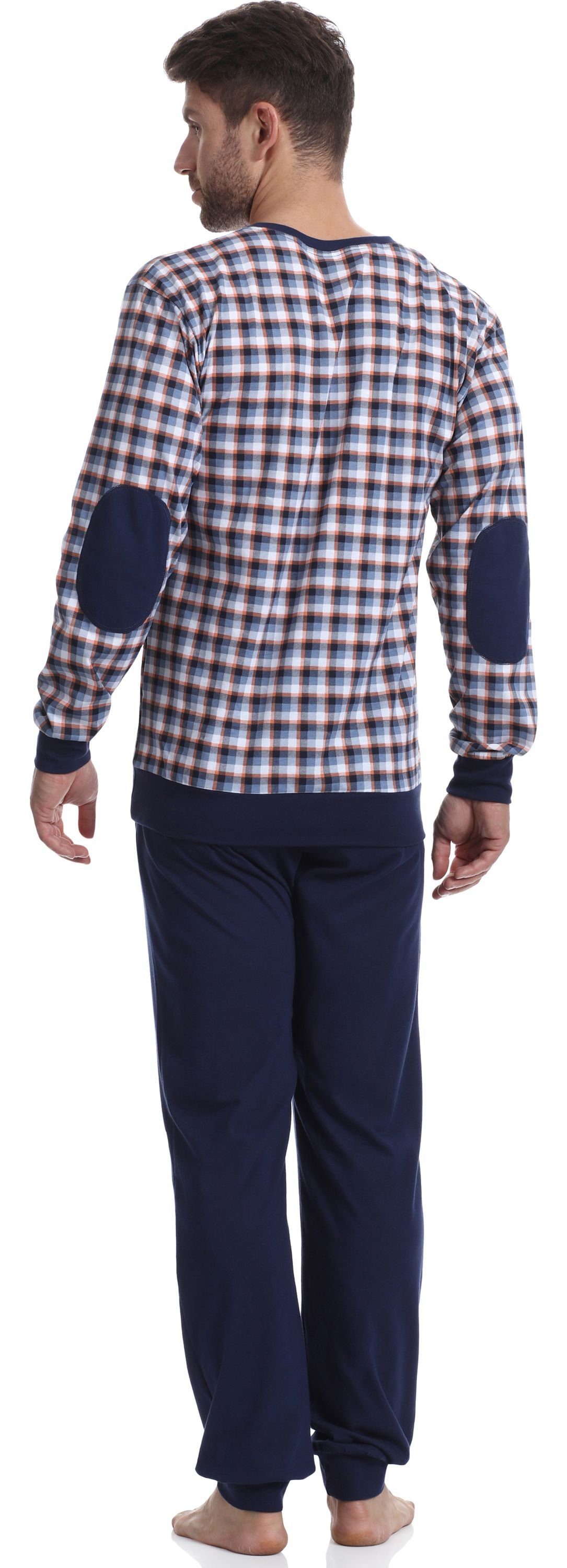 Timone Schlafanzug Herren Schlafanzug Lang mit Bündchen Baumwolle Nightwear günstig online kaufen