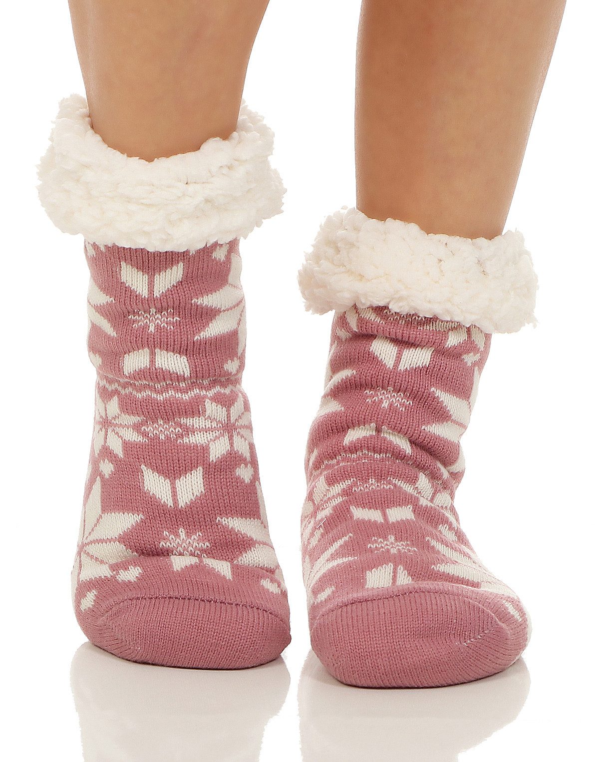 simaranda Haussocken Damen Hütten Hausschuhe CL 82 Flieder günstig online kaufen