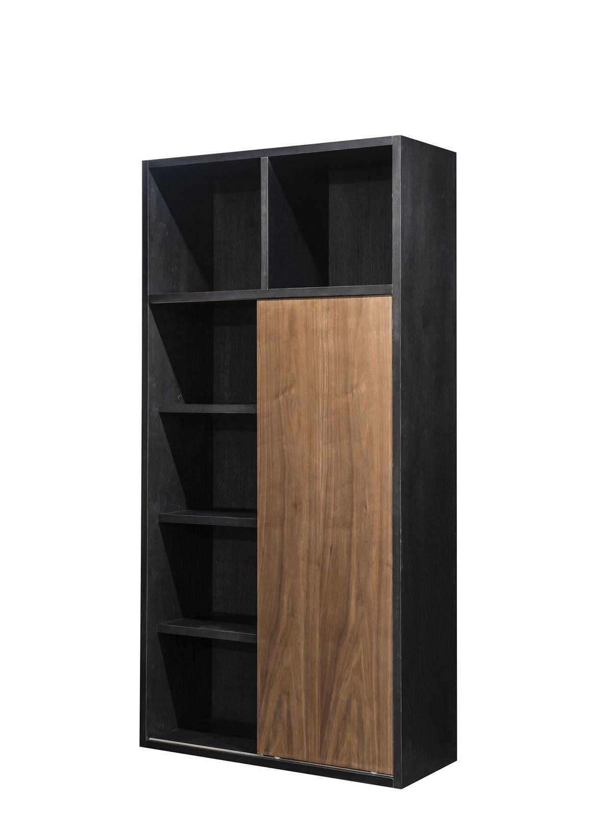 JVmoebel Aktenregal Holzregal in Schwarz mit eleganten Holzfüßen für Ihr Home Office, 1-tlg., Made in Europa