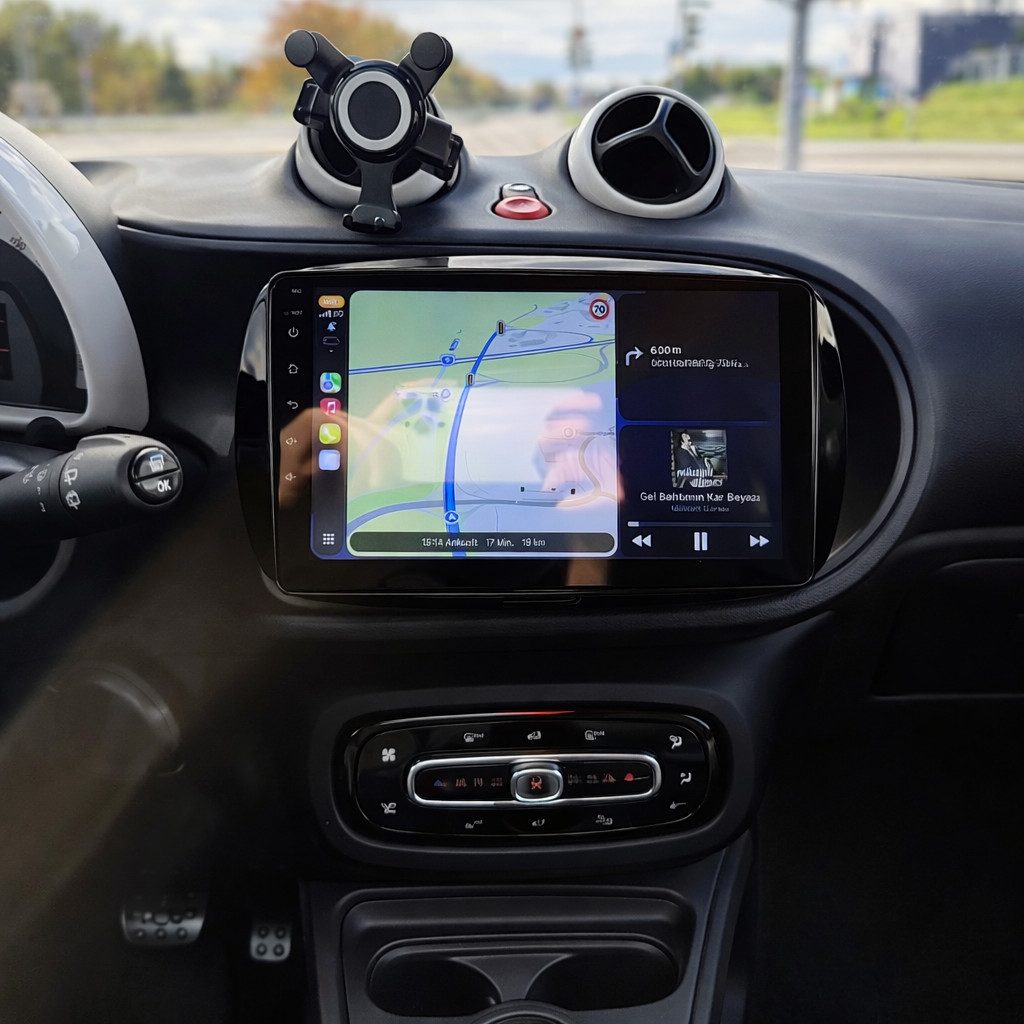 GABITECH 9 zoll Android Autoradio Carplay für Mercedes Smart Fortwo 2014-2019 Einbau-Navigationsgerät (Kabellos Apple Carplay und Android Auto, Sprachsteuerung 4GB RAM)
