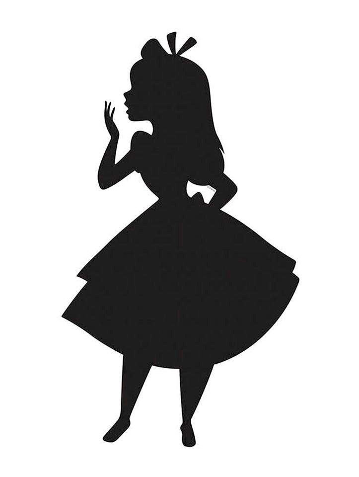 Komar Bild Alice Silhouette, Disney (1 St), Wandbild zur Dekoration im Kinderzimmer - ohne Rahmen