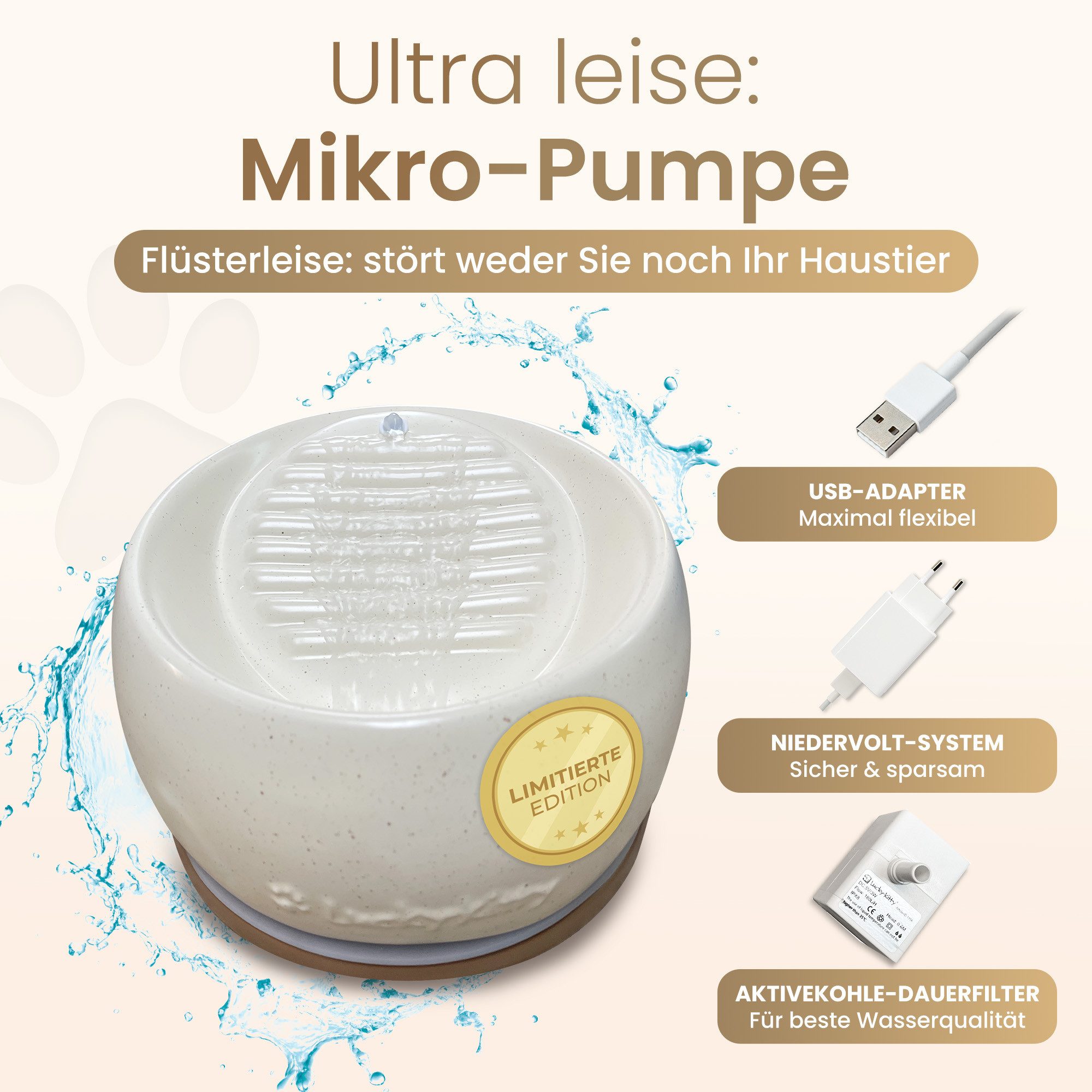 Lucky-Kitty Trinkbrunnen 1,5L Trinknapf LUXE aus günstig online kaufen