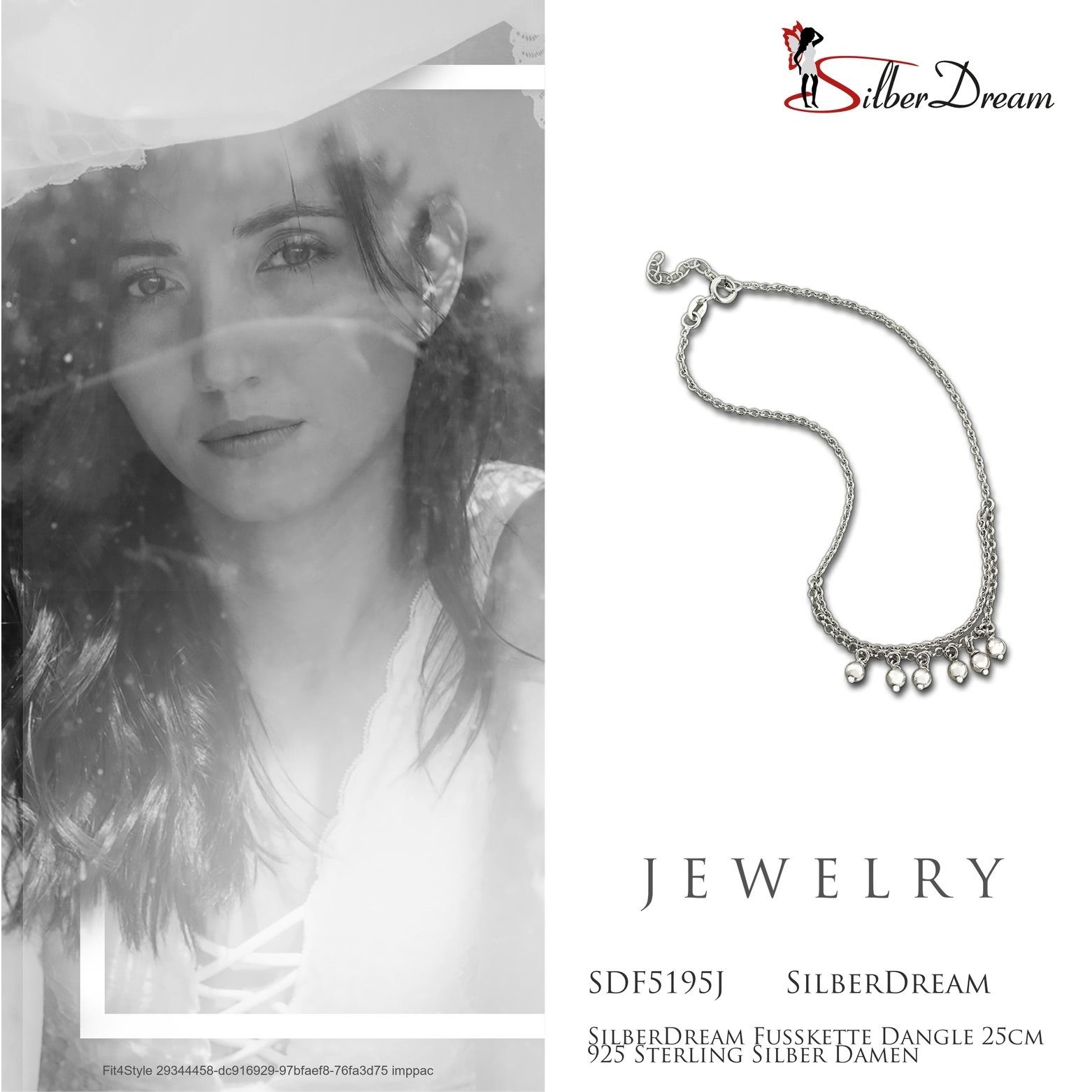 SilberDream Fußkette mit Anhänger SilberDream Damen Fußkette Dangle, Damen Fußkette Dangle aus 925 Sterling Silber, Farbe: silber – Bild 4 von 4