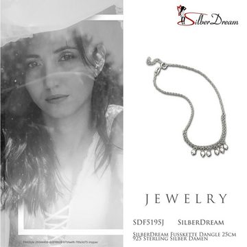 SilberDream Fußkette mit Anhänger SilberDream Damen Fußkette Dangle, Damen Fußkette Dangle aus 925 Sterling Silber, Farbe: silber