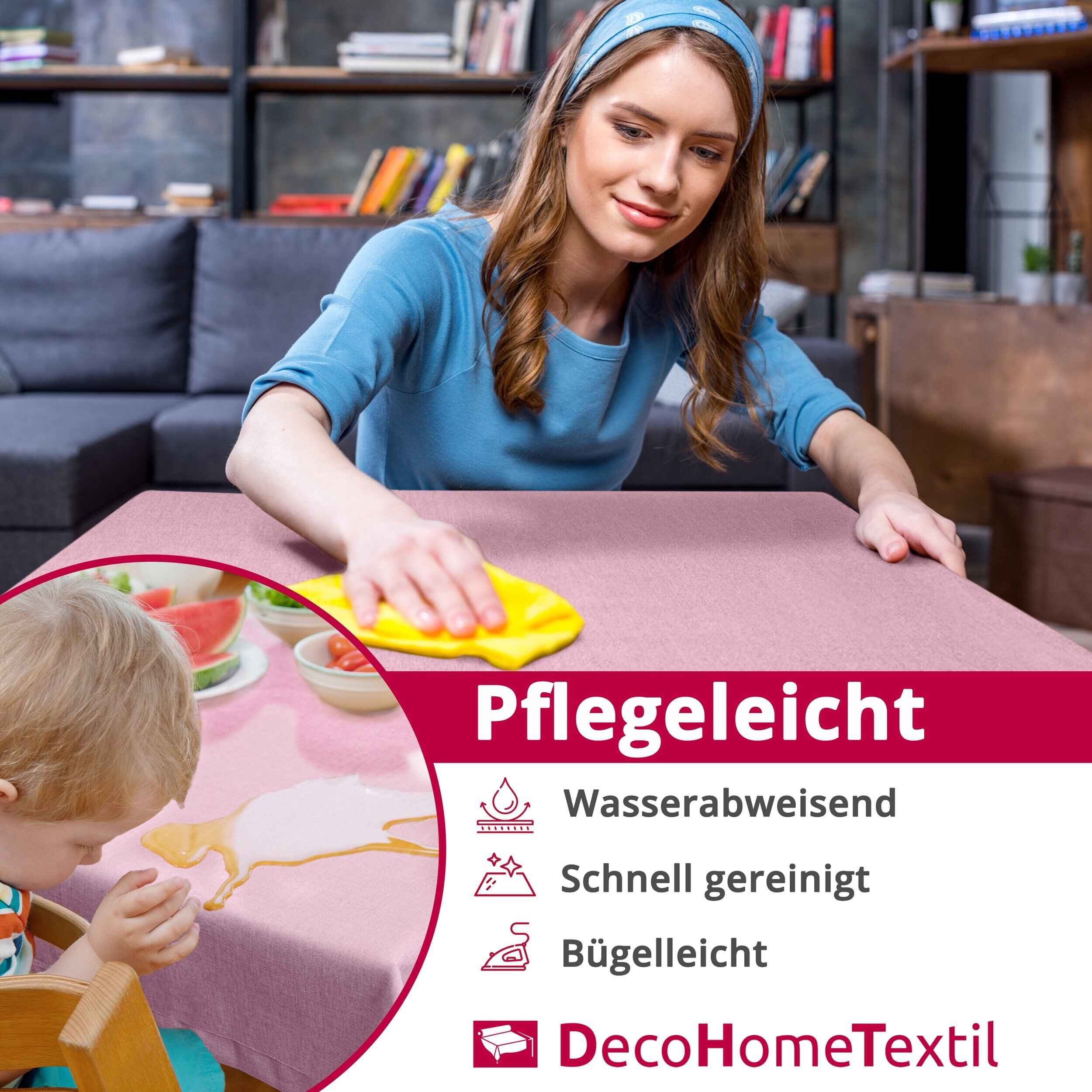 DecoHomeTextil Heimtextilmanufaktur Tischdecke Leinen Optik Tischdecke Tisc günstig online kaufen