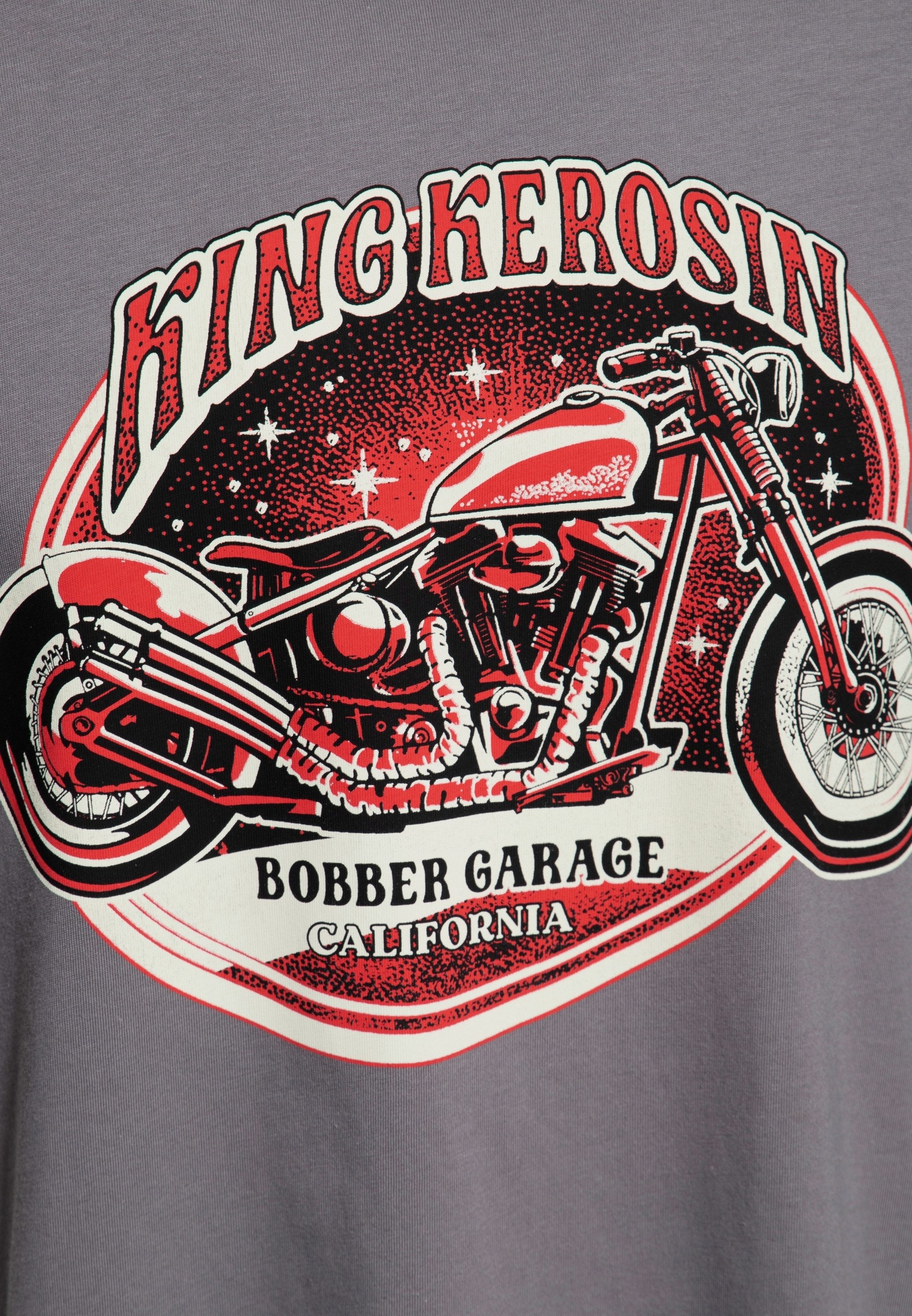 KingKerosin Print-Shirt Bobber Garage Mit Motorrad-Artwork – Bild 4 von 5