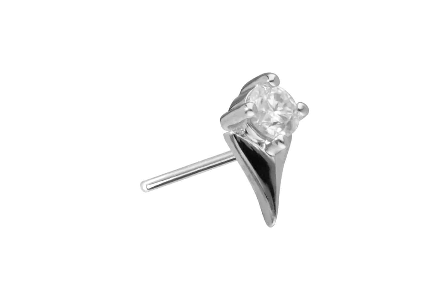 Piercing-Set 14 Karat Gold Aufsatz mit Titan Push Pin MOISSANIT + PFEILSPITZE