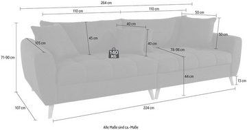 Home affaire Big-Sofa Penelope Luxus, mit besonders hochwertiger Polsterung für bis zu 140 kg pro Sitzfläche