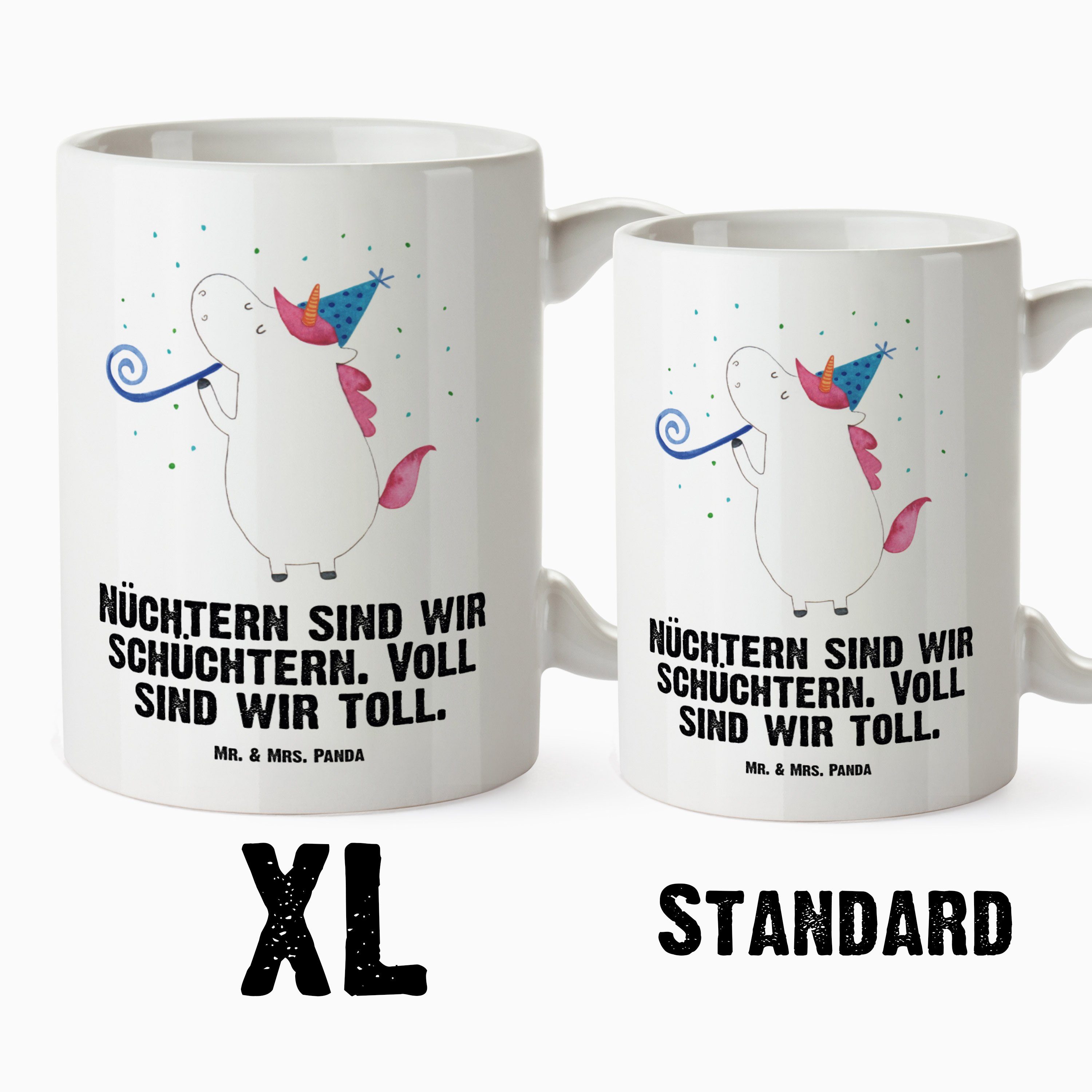 Mr. & Mrs. Panda - XL Tass, Tasse Tasse Teetasse, Keramik Party - Weiß XL Disco, Einhorn Pegasus, Geschenk, XL