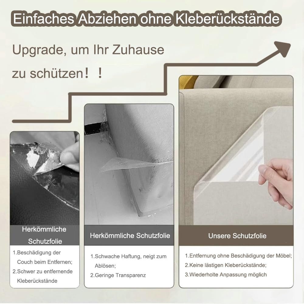 Ledander Kratzmatte Kratzfolie Katzen Selbstklebend, Katzen Kratzschutz Sofa Transparent, Kratzschutz Wand, Kratzschutzfolie, Couch Kratzschutz Katze