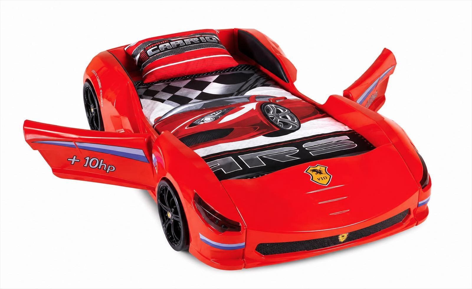 JVmoebel Autobett Autobett Rennwagenbett Kinderbett Sportwagen Rot Design, Made in Europa
