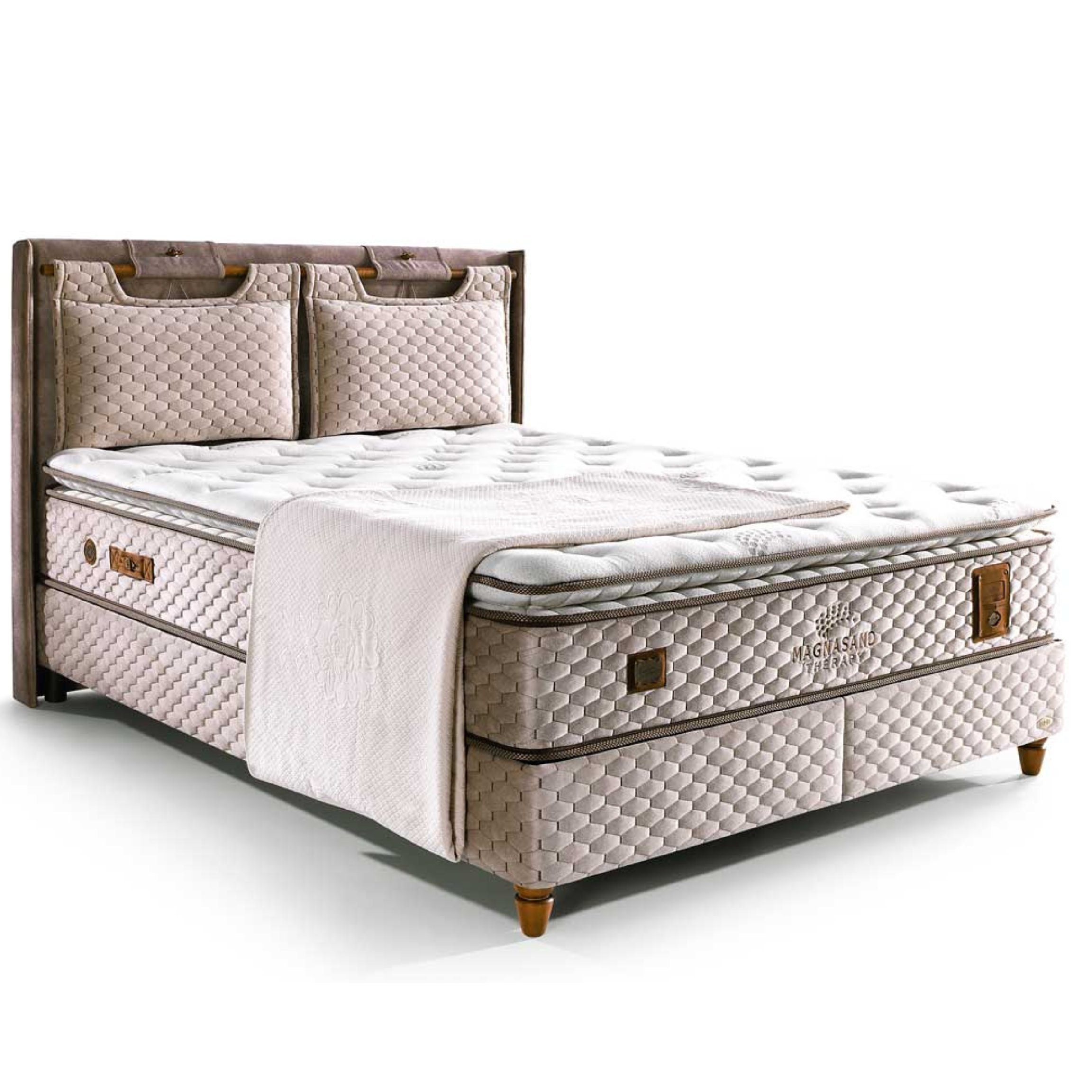 gowoll Boxspringbett inkl. 10 Schichten Matratze mit Topper 33 cm Höhe (Härtegrad H3, Taschenfederkern mit Topper), mit Matratze und Topper