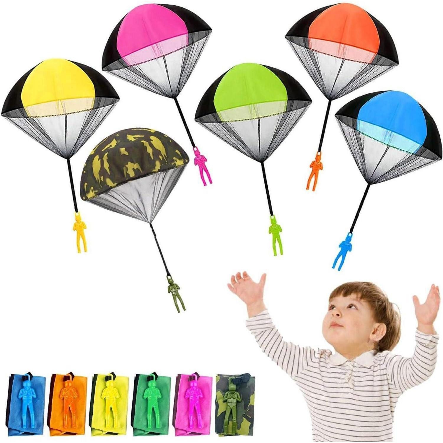 LuxusKollektion Lernspielzeug Fallschirmspringer Kinder Wurfspiel Outdoor Gastgeschenke 6 Stk (6-St)