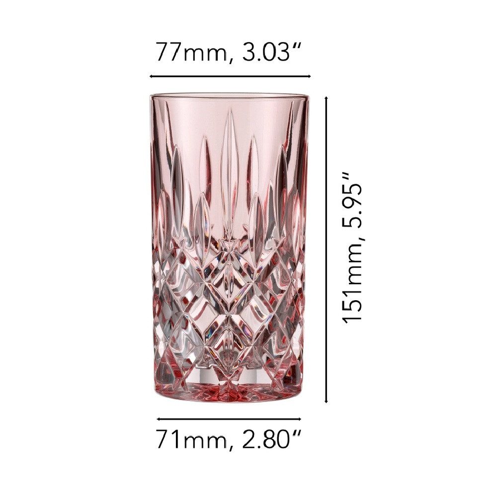 Nachtmann Cocktailglas Nachtmann Noblesse Longdrinkglas Rosč 2er Set, Kristallglas – Bild 2 von 5