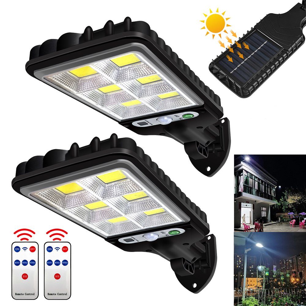 MDHAND LED Außen-Wandleuchte Solar-PIR-Bewegungsmelder Sensorleuchte, Induktive Beleuchtung, LED fest integriert, Tageslichtweiß, Mit Fernsteuerung