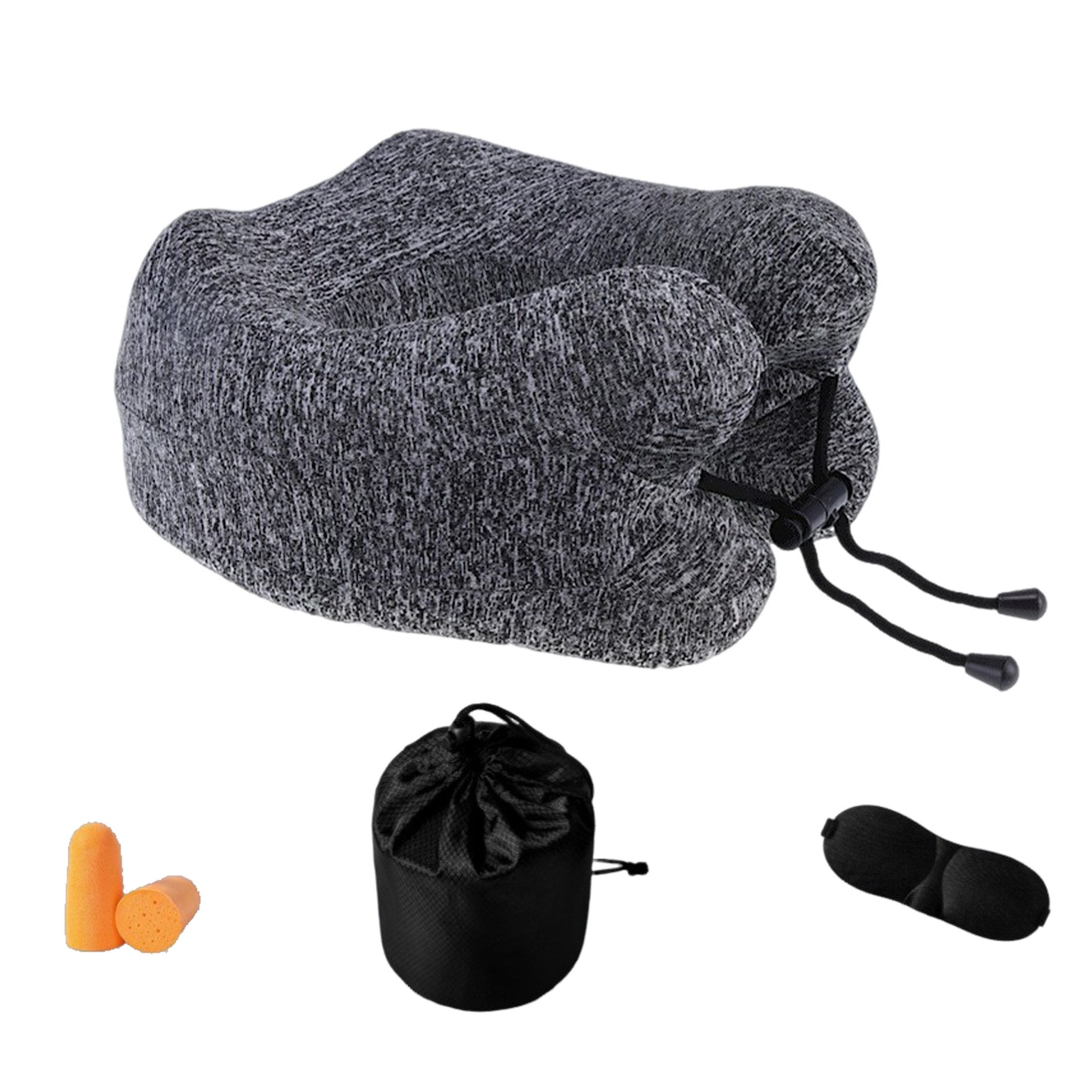 Reisekissen Nackenkissen aus Memory Foam, Verstellbare Nackenhörnchen