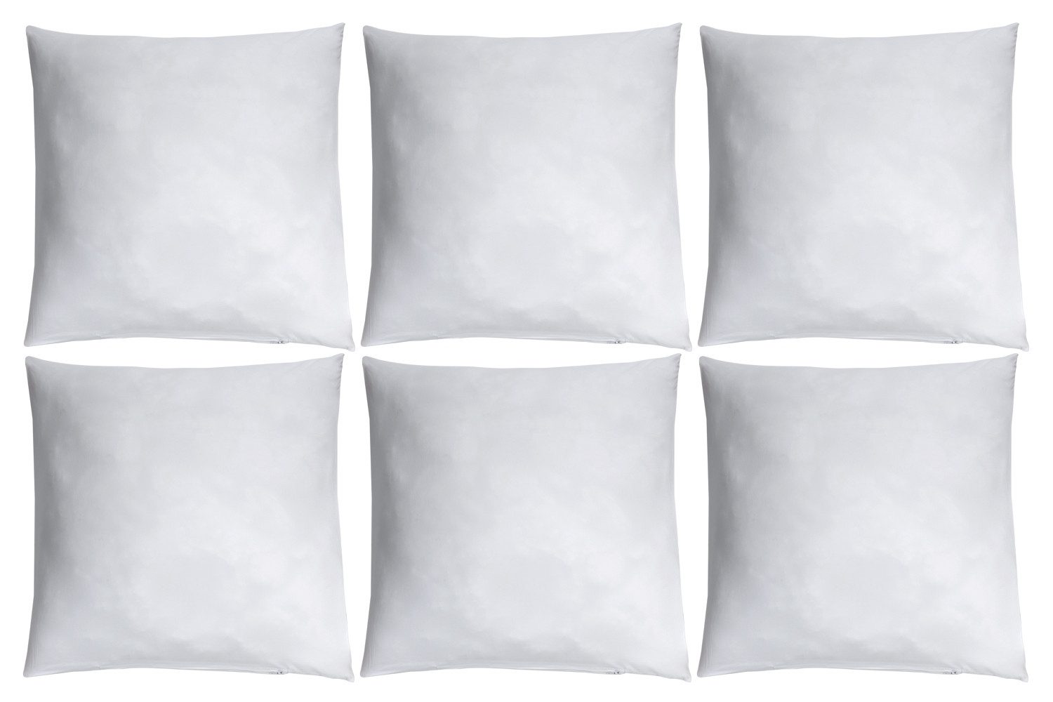 Home4You Kissenfüllung für Dekokissen, 6er Set, B 50 cm x L 50 cm, Weiß, Mikrofaserbezug, Füllmenge 280 Gramm, Waschbar