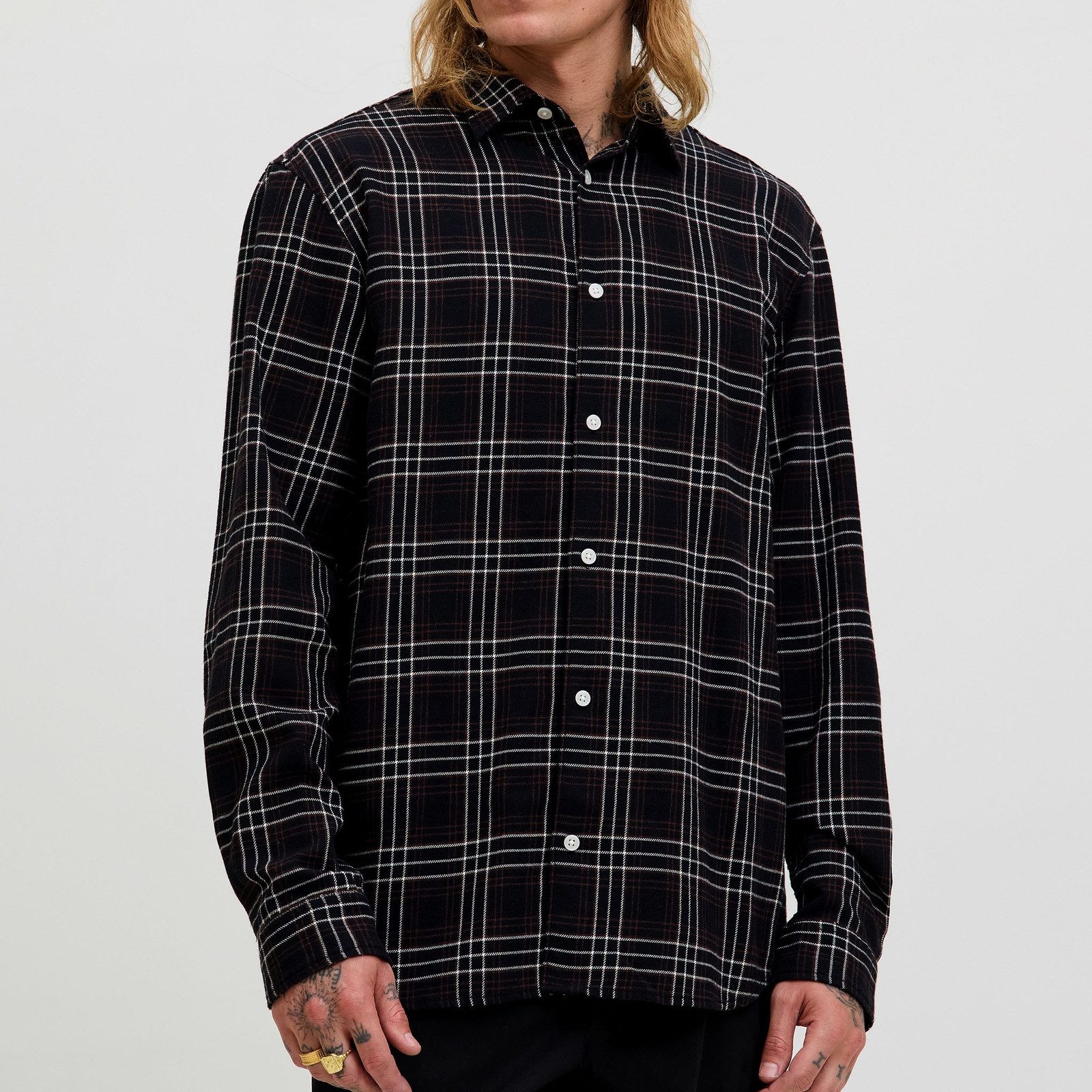 Jack & Jones Karohemd JORJOSHUA Flannel Check Shirt LS LN mit Knopfleiste