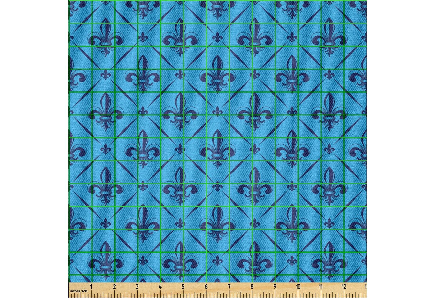 Thumbnail - Abakuhaus Stoff DIY Bastler Stoff für Dekorationszwecke, Fleur De Lis Diagonal-Linien