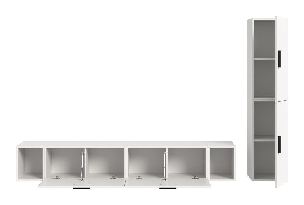 xonox.home Wohnwand Wohnkombination The One, 6-teilig, weiß ohne Beleuchtung, (2-St), Wohnkombination, modern