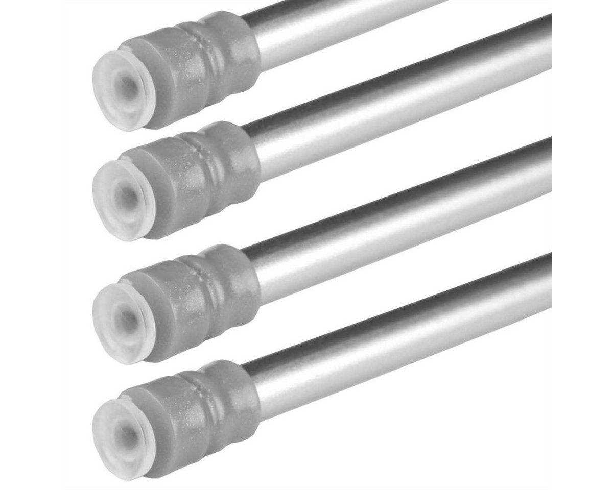 Bestlivings Klemmstange stufenlos ausziehbar – kein Bohren, kein Kleben, Ø 10 mm, 1-läufig, ausziehbar, ohne Bohren, geklemmt, Metall, Gardinenstange mit rutschfesten Gummipuffern, für Bad & Küche