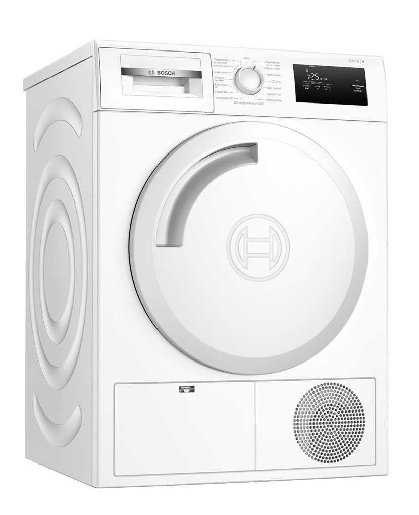 BOSCH Wärmepumpentrockner Serie 4 WTH83003, Easy Clean, Auto Dry, Anti-Vibration-Design, LED Display