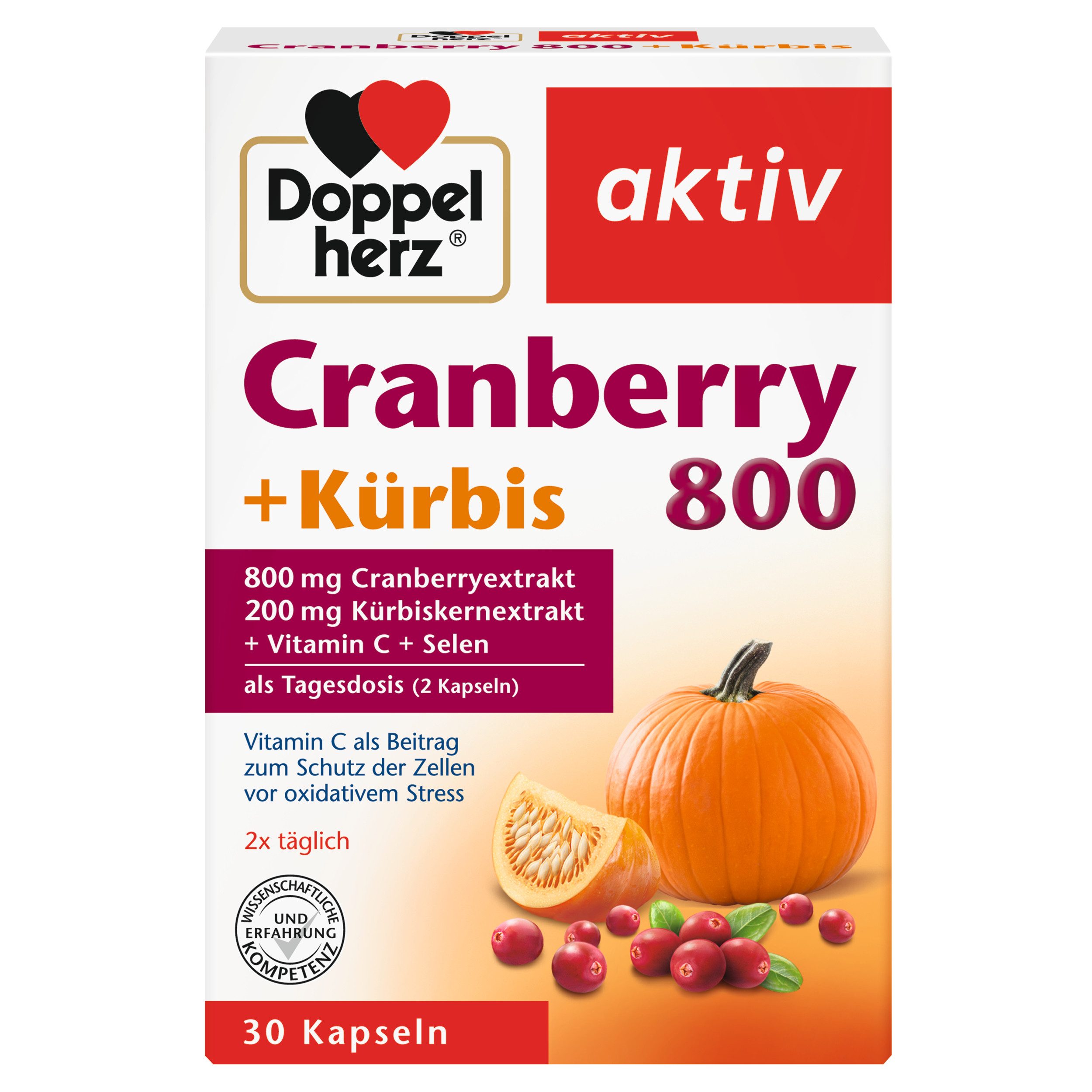 Doppelherz Doppelherz Cranberry + Kuerbis 30 Kapseln, 27,7g, Nahrungsergänzung Kapsel