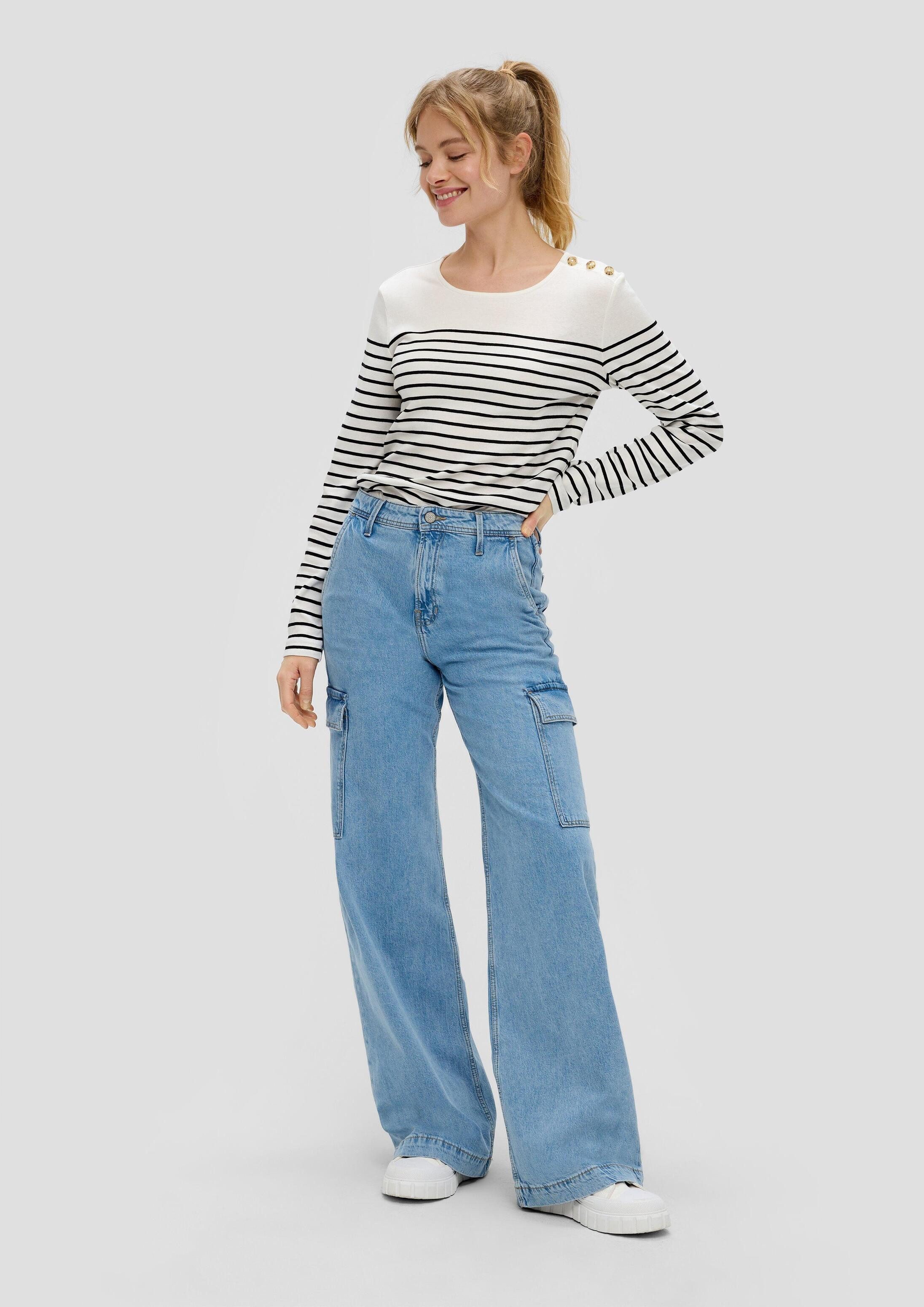 s.Oliver Weite Jeans Jeans-Hose SURI Jeans Suri / Mid Rise / Wide Leg / Cargo-Taschen