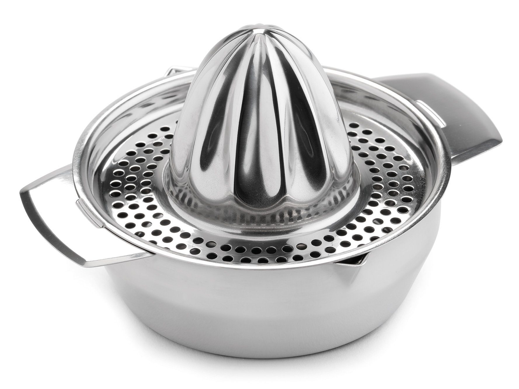 Back-Set Weis, Zitruspresse mit Saftschale Edelstahl