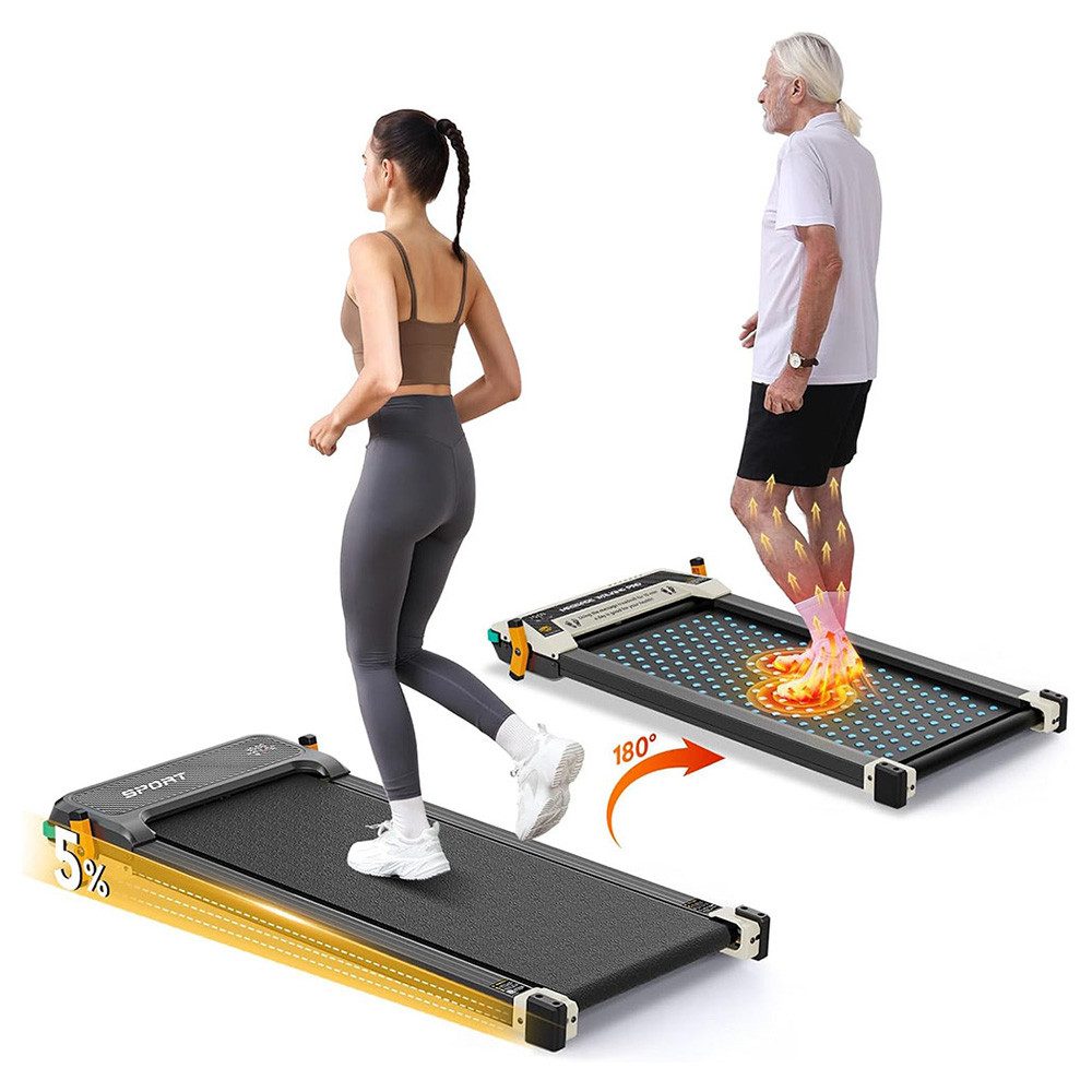 Akluer Laufband 520A-A Doppelseitiges Laufband mit Shiatsu-Massage, 1-6 km/h, 2.5HP Motor, 150 kg maximale Kapazität, LED-Anzeige und Fernbedienung